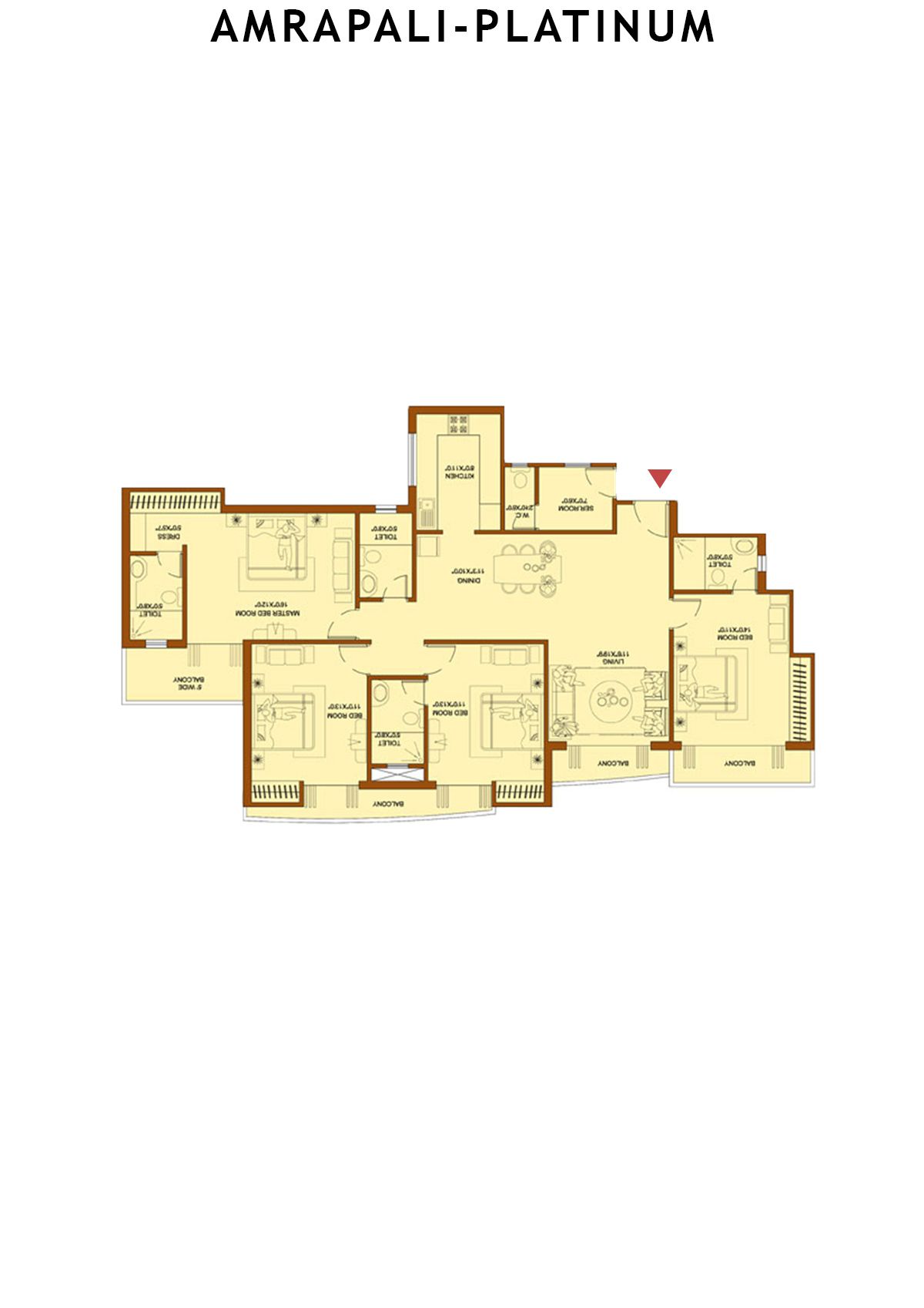 Amrapali Platinum Tower A Unit 4 Floor Plan