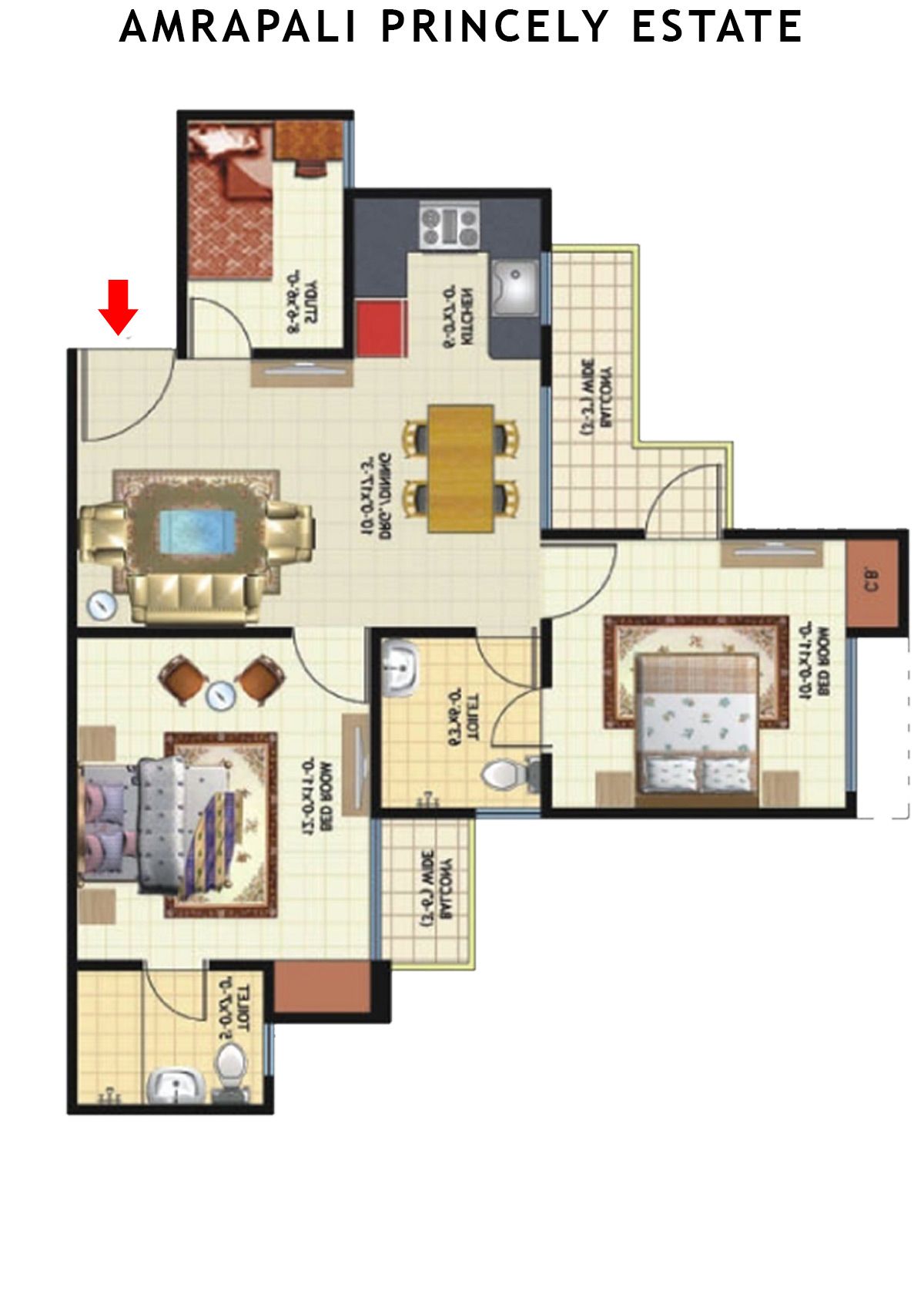 Amrapali Princely Estate Tower G Unit 7 Floor Plan