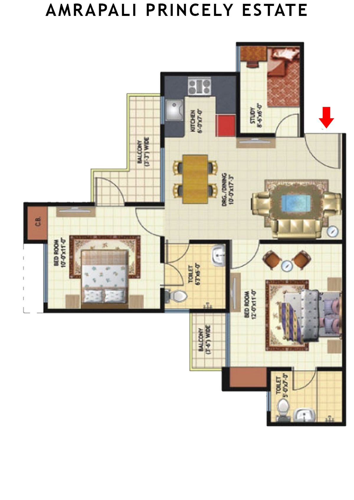 Amrapali Princely Estate Tower G Unit 8 Floor Plan