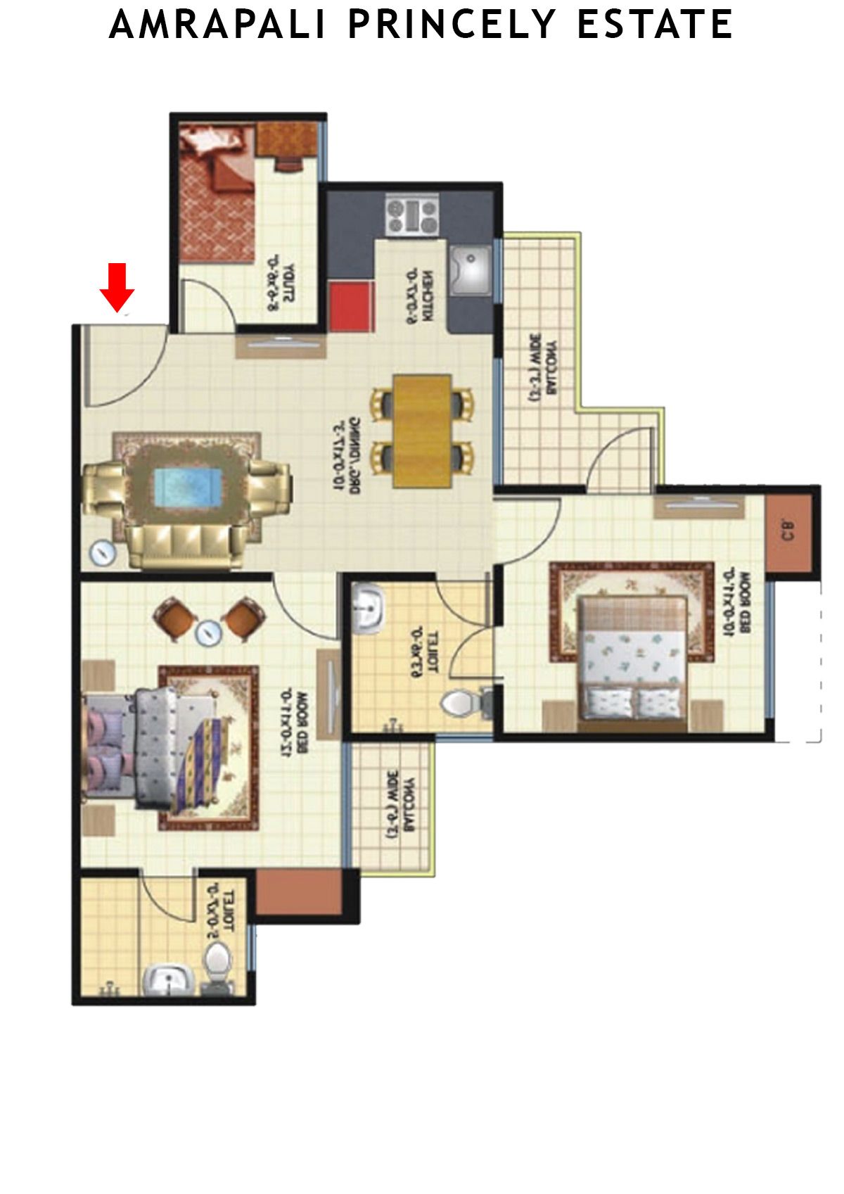 Amrapali Princely Estate Tower H Unit 6 Floor Plan