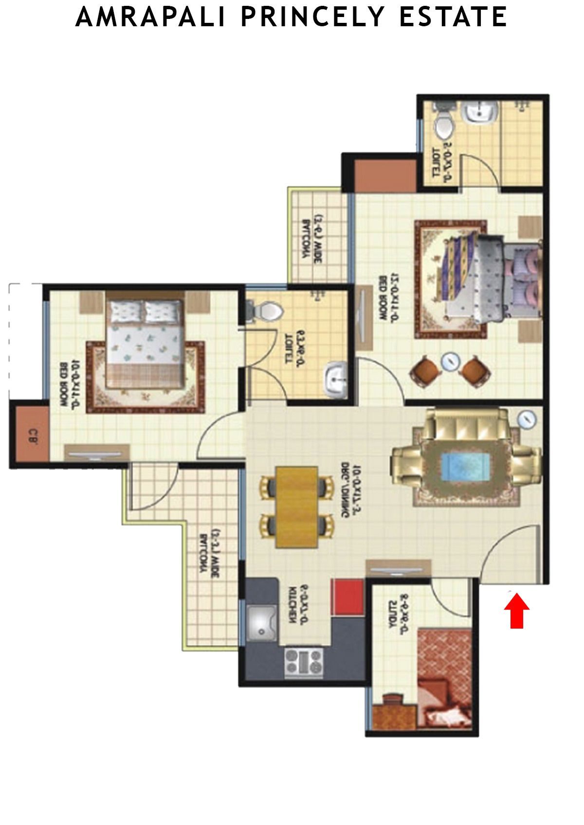 Amrapali Princely Estate Tower K Unit 2 Floor Plan