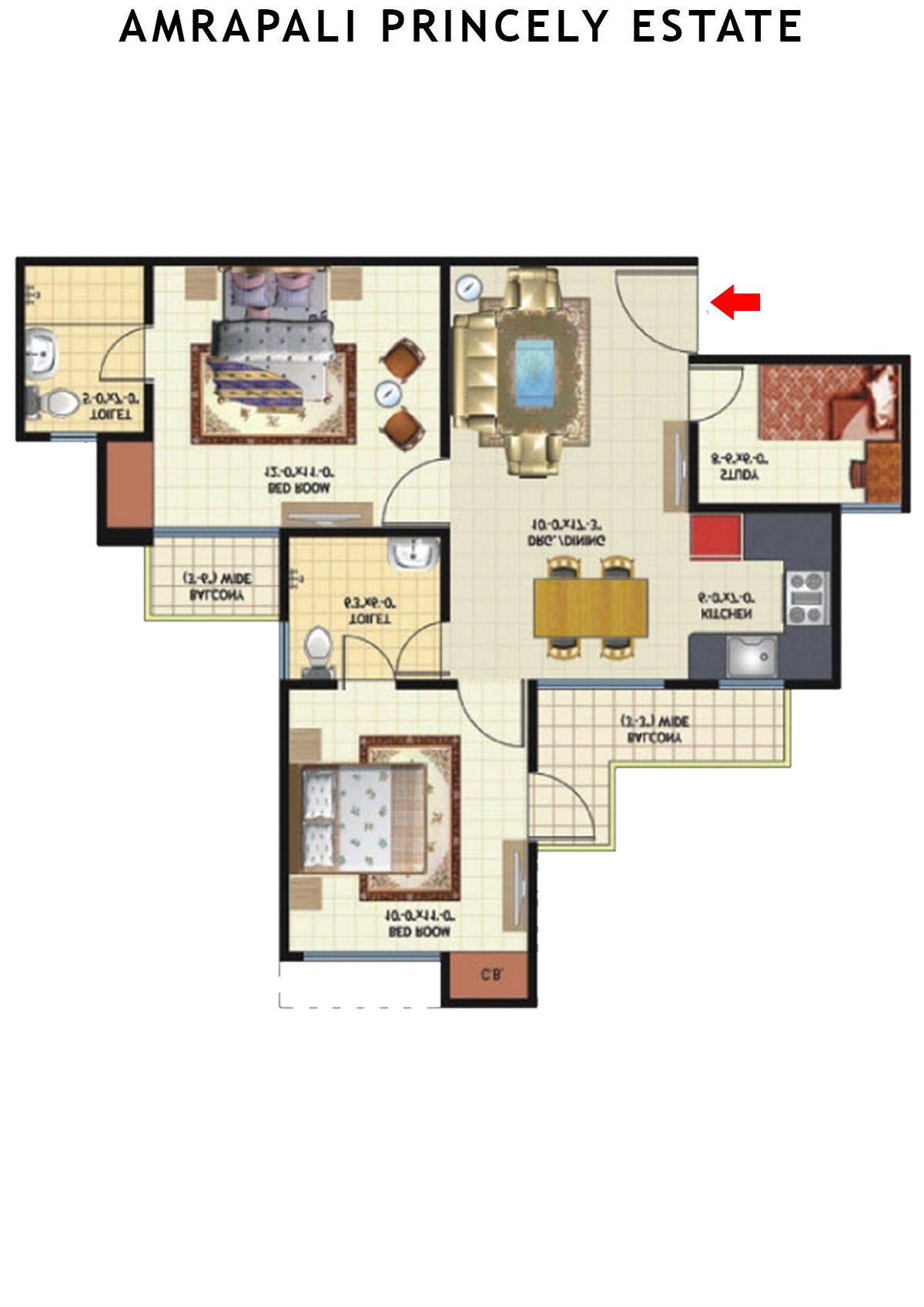 Amrapali Princely Estate Tower L Unit 2 Floor Plan