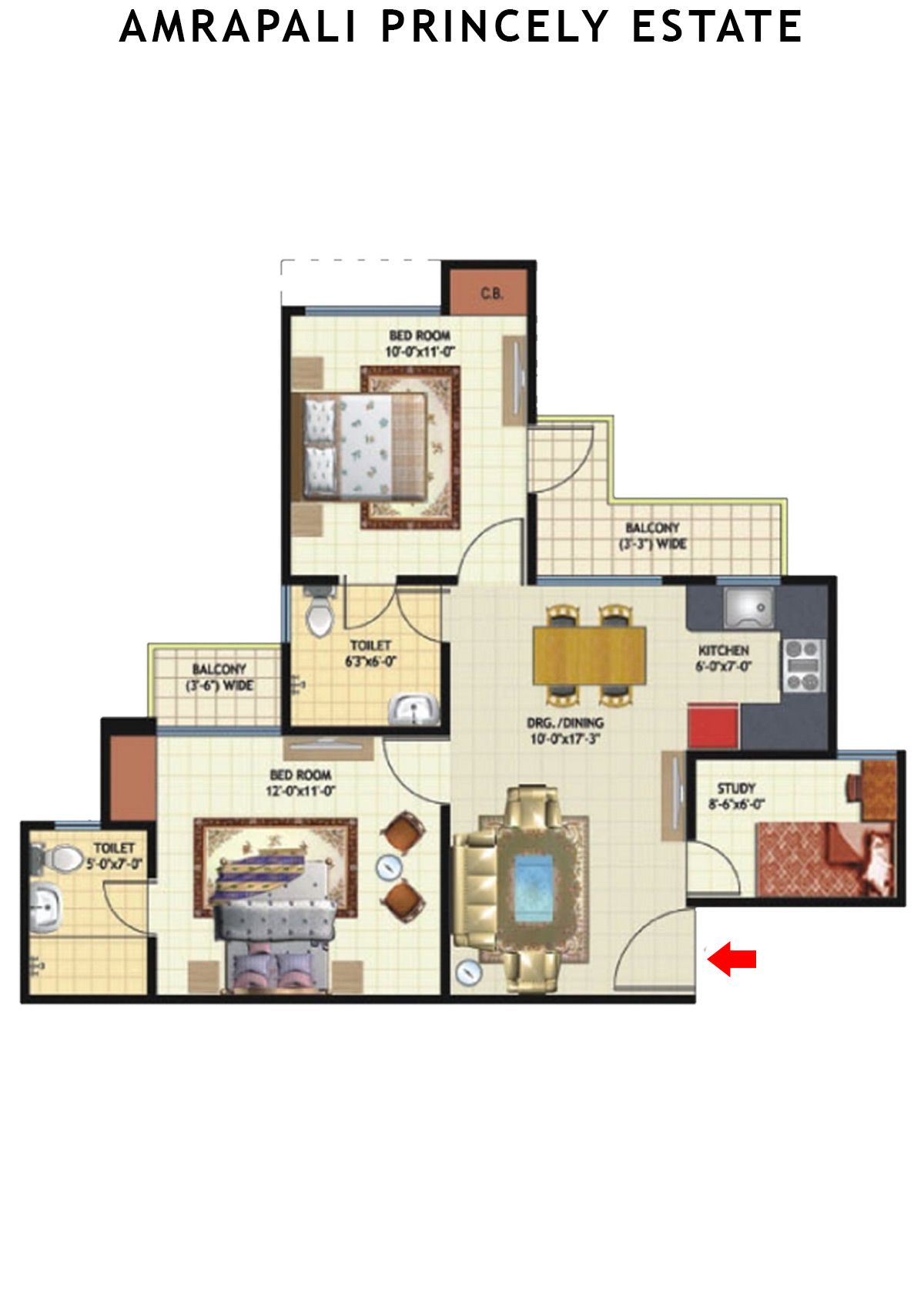 Amrapali Princely Estate Tower A Unit 7 Floor Plan