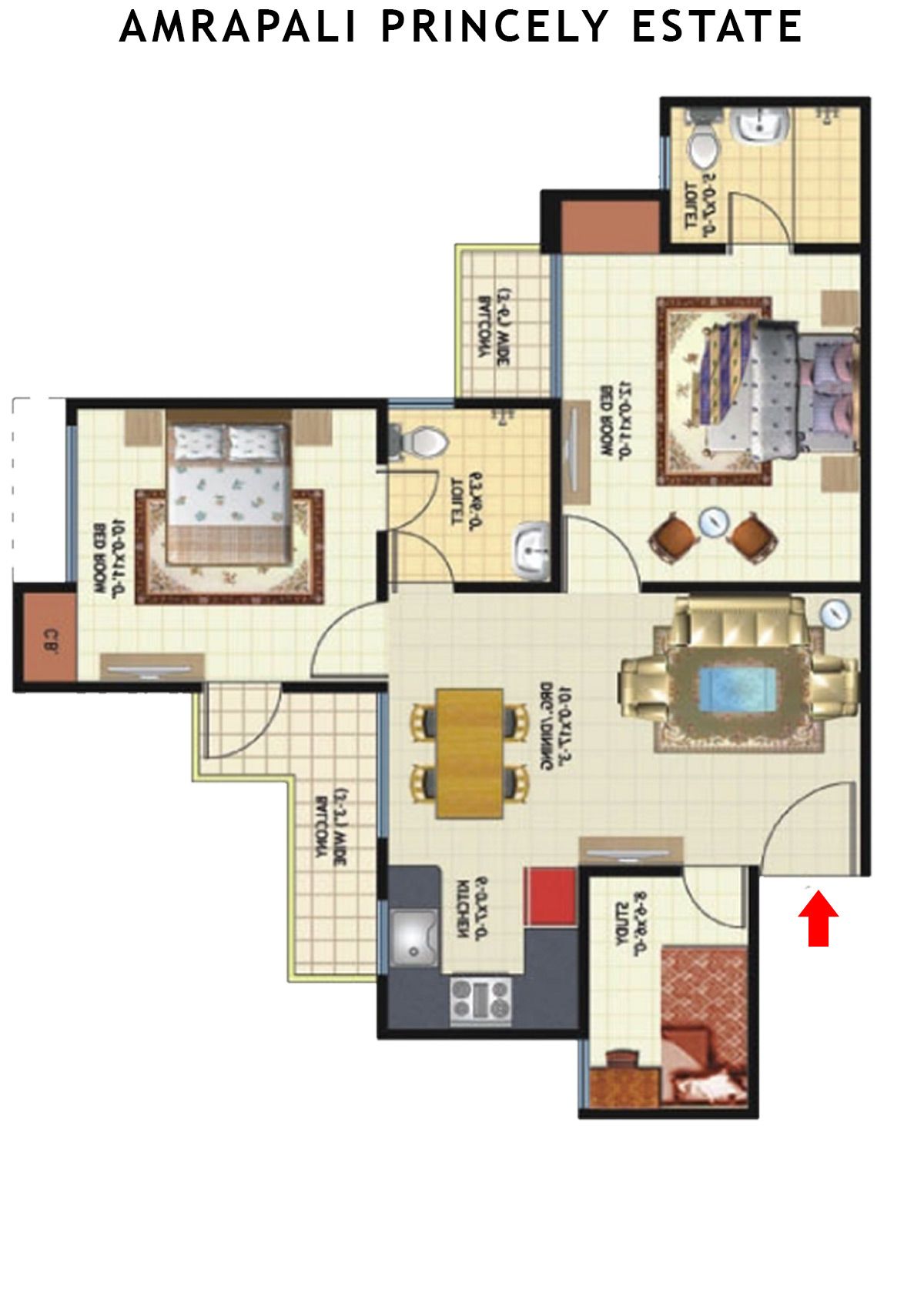 Amrapali Princely Estate Tower C Unit 6 Floor Plan