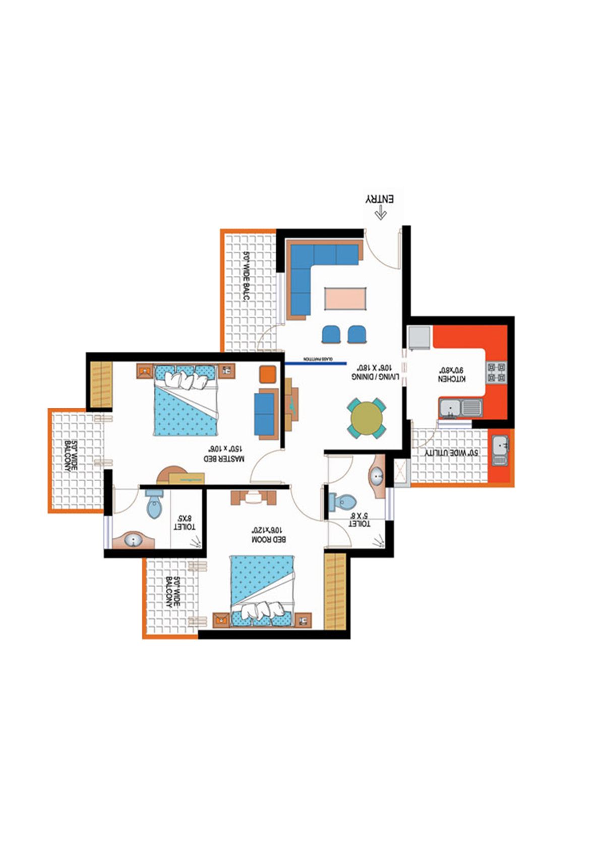 Amrapali Sapphire Tower D Unit 1 Floor Plan