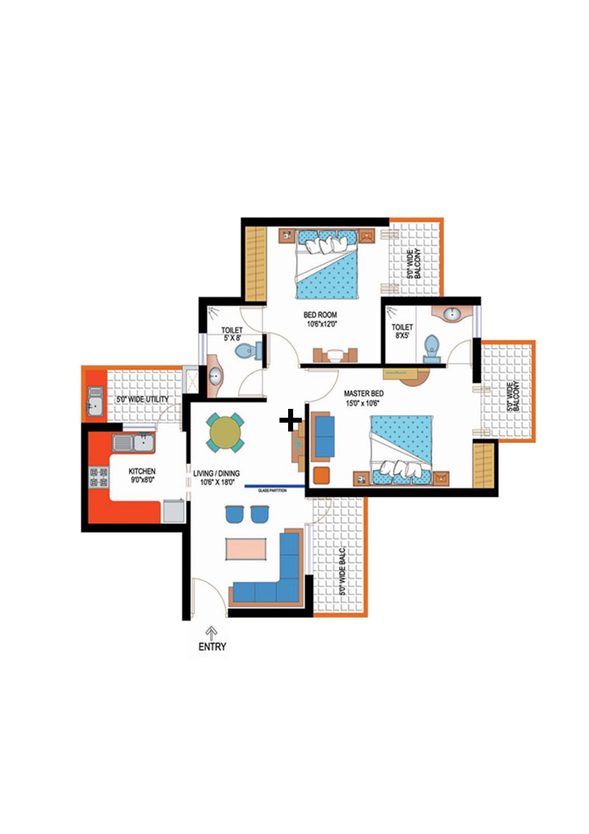 Amrapali Sapphire Tower E Unit 4 Floor Plan