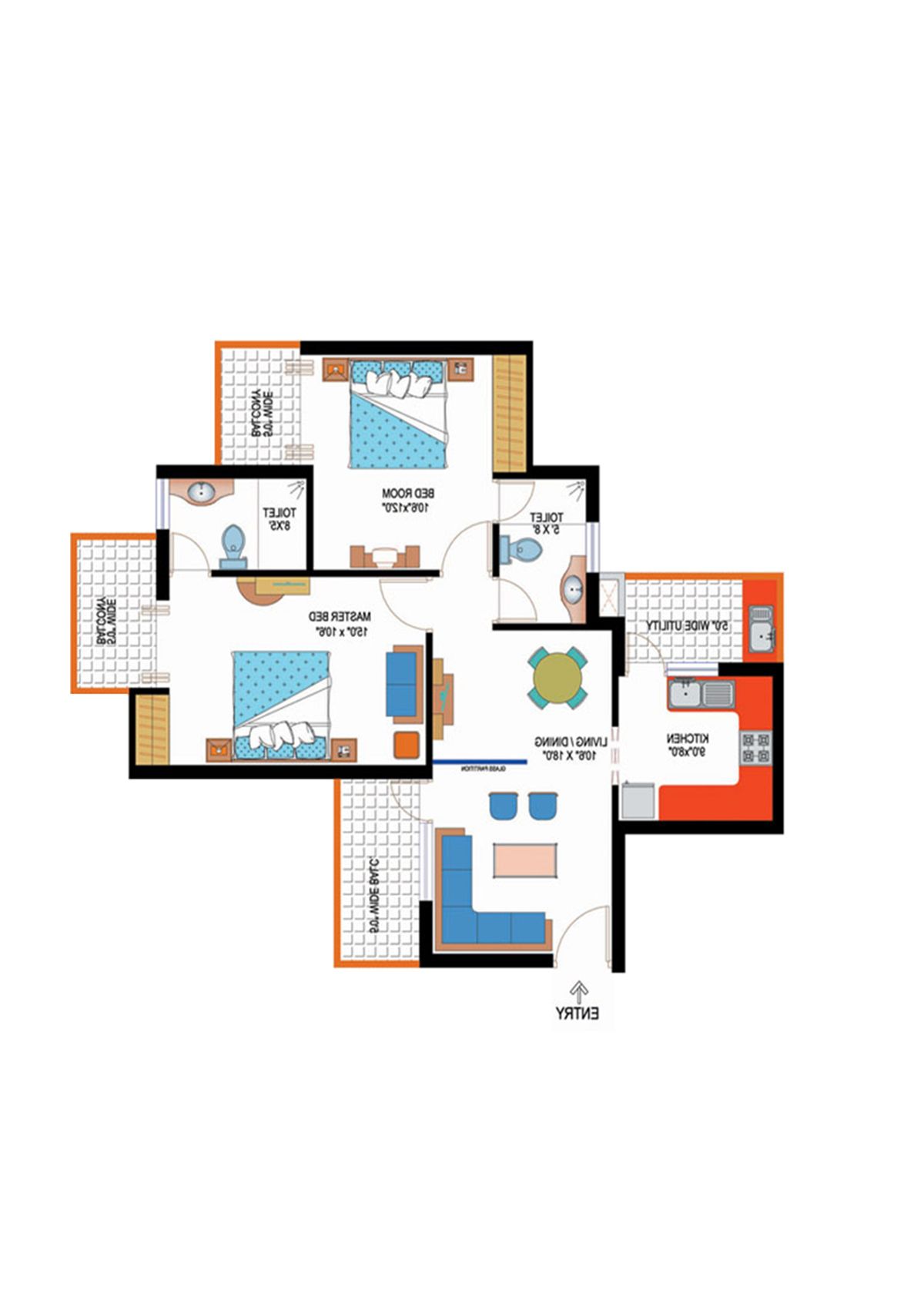 Amrapali Sapphire Tower R Unit 3 Floor Plan