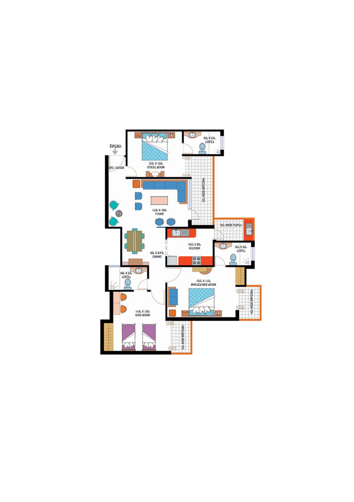 Amrapali Sapphire Tower B Unit 6 Floor Plan