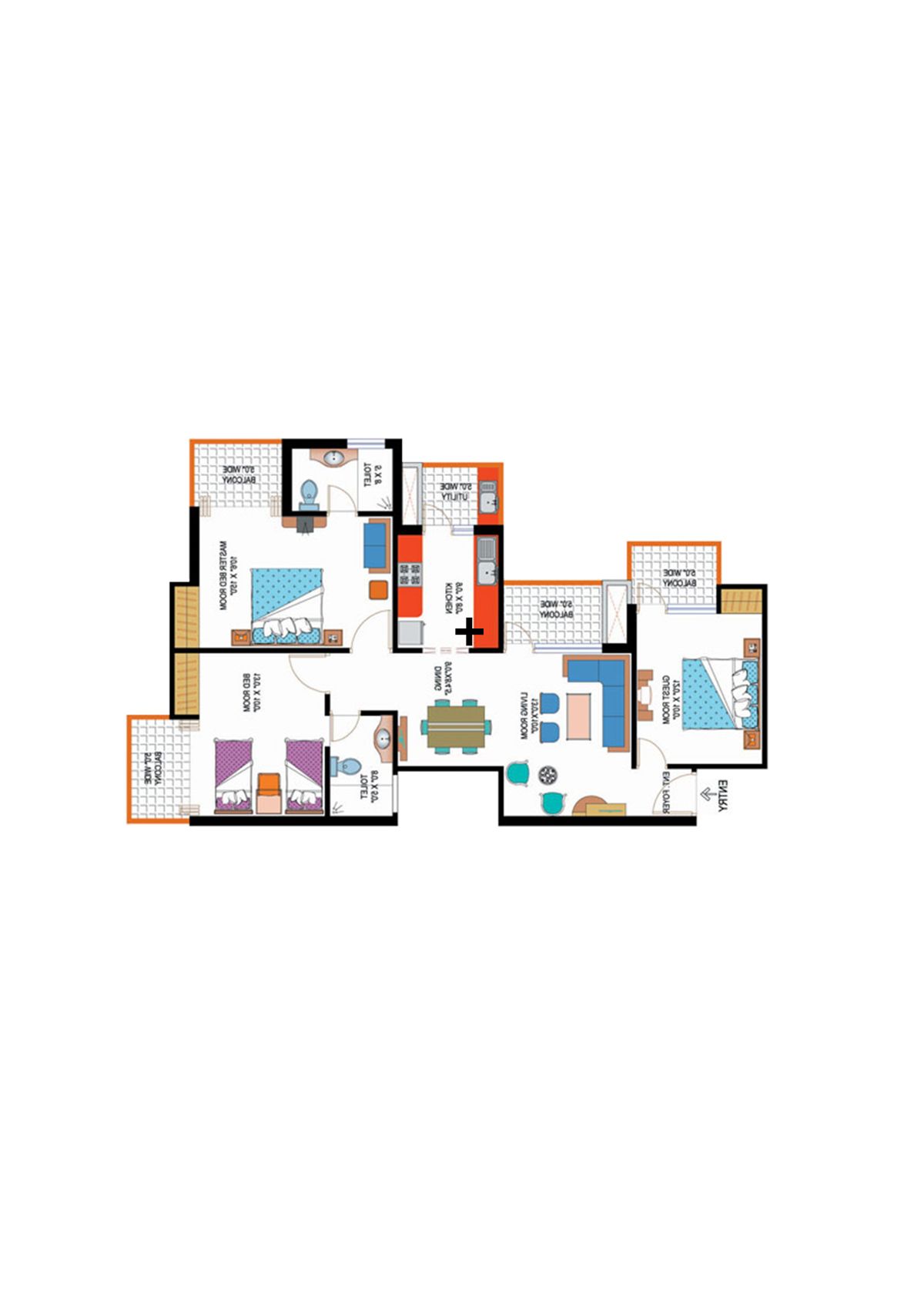 Amrapali Sapphire Tower C Unit 4 Floor Plan