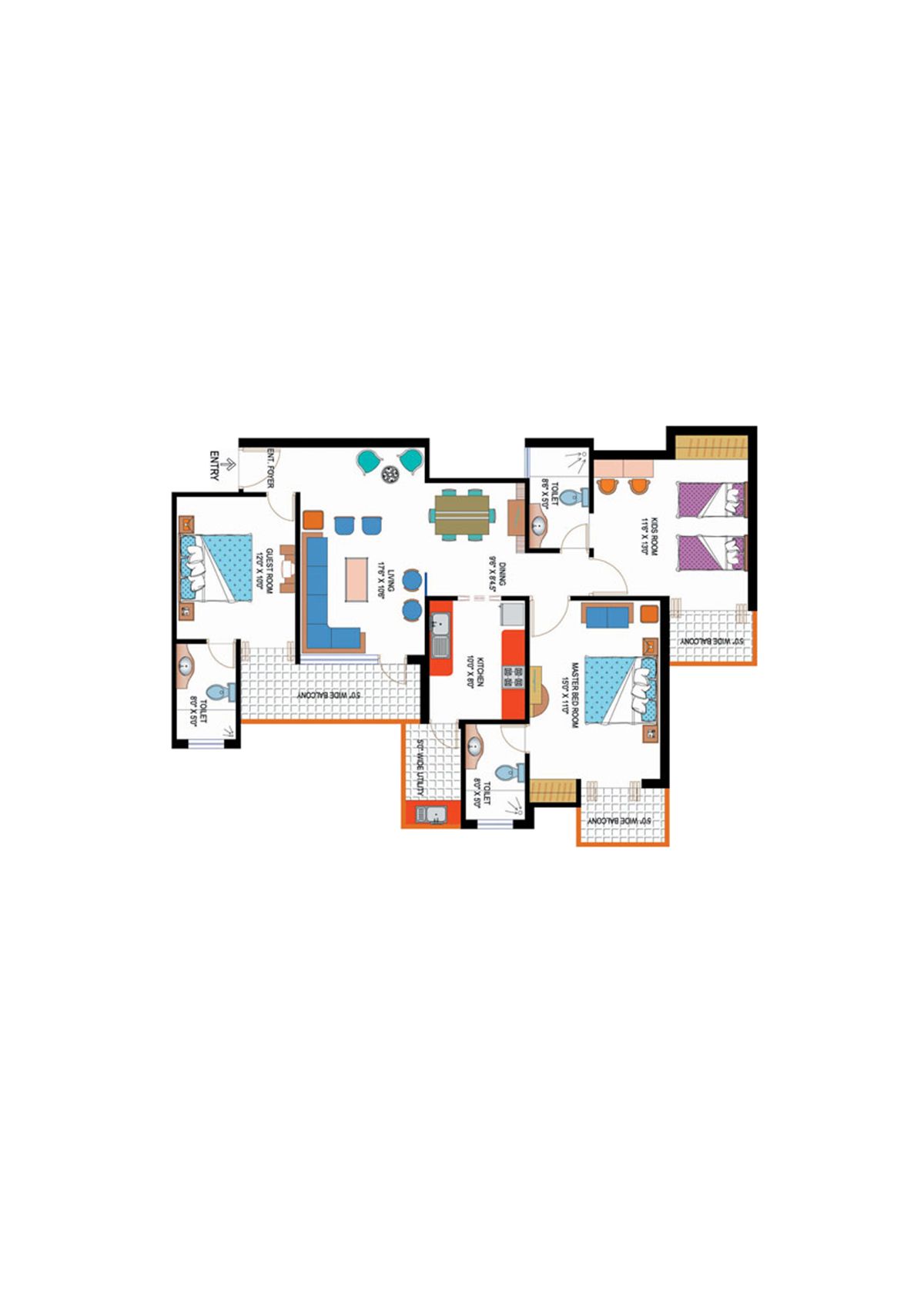 Amrapali Sapphire Tower C Unit 6 Floor Plan