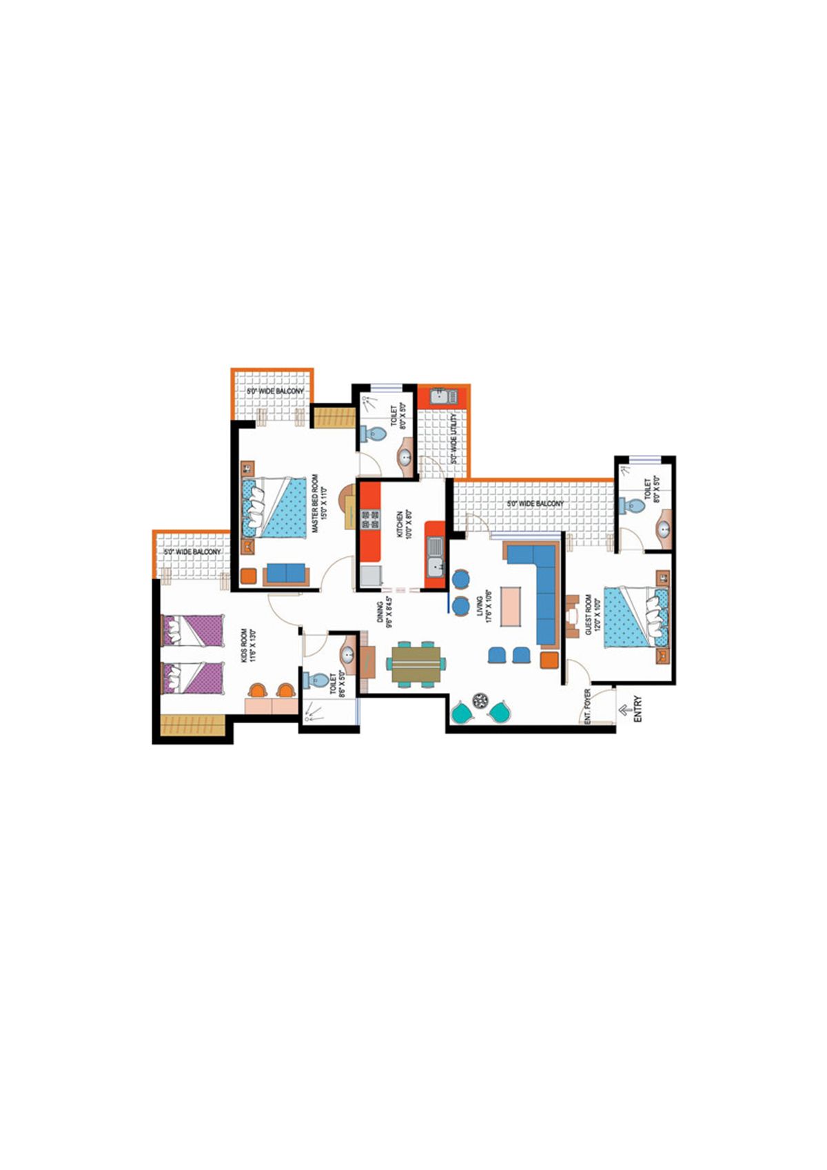 Amrapali Sapphire Tower G Unit 2 Floor Plan