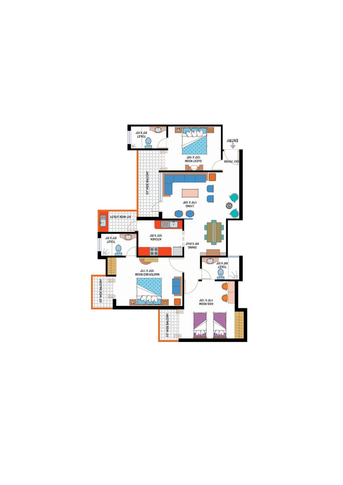 Amrapali Sapphire Tower H Unit 6 Floor Plan