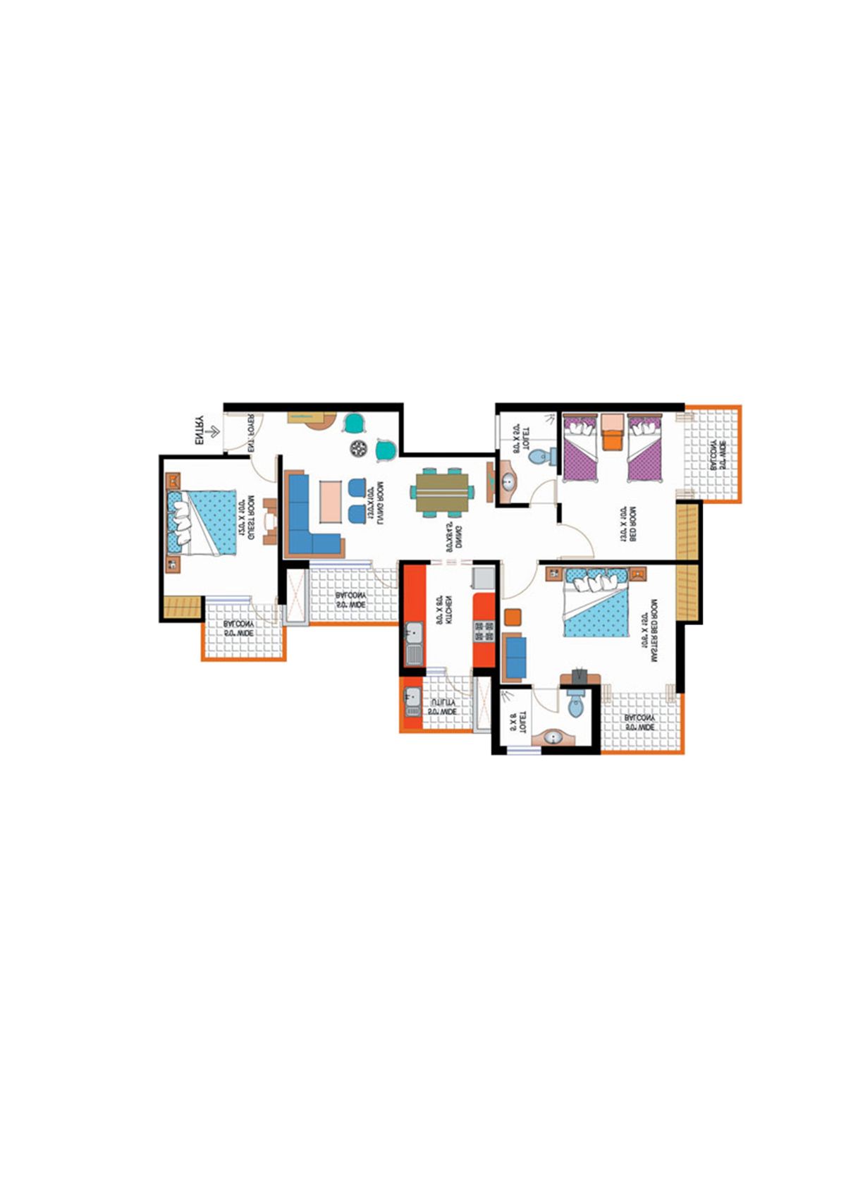 Amrapali Sapphire Tower K Unit 3 Floor Plan