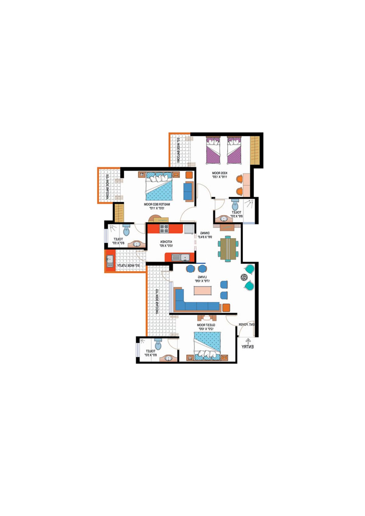 Amrapali Sapphire Tower L Unit 5 Floor Plan