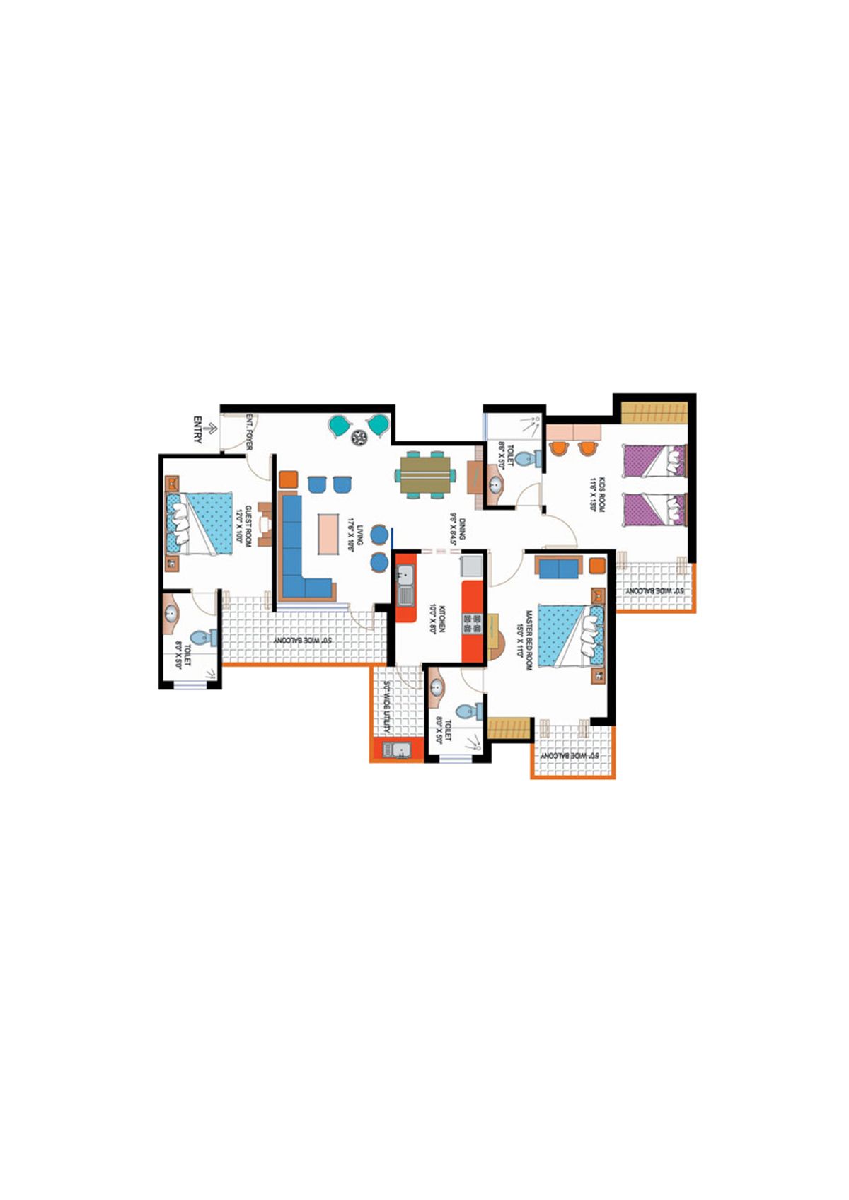 Amrapali Sapphire Tower P Unit 6 Floor Plan