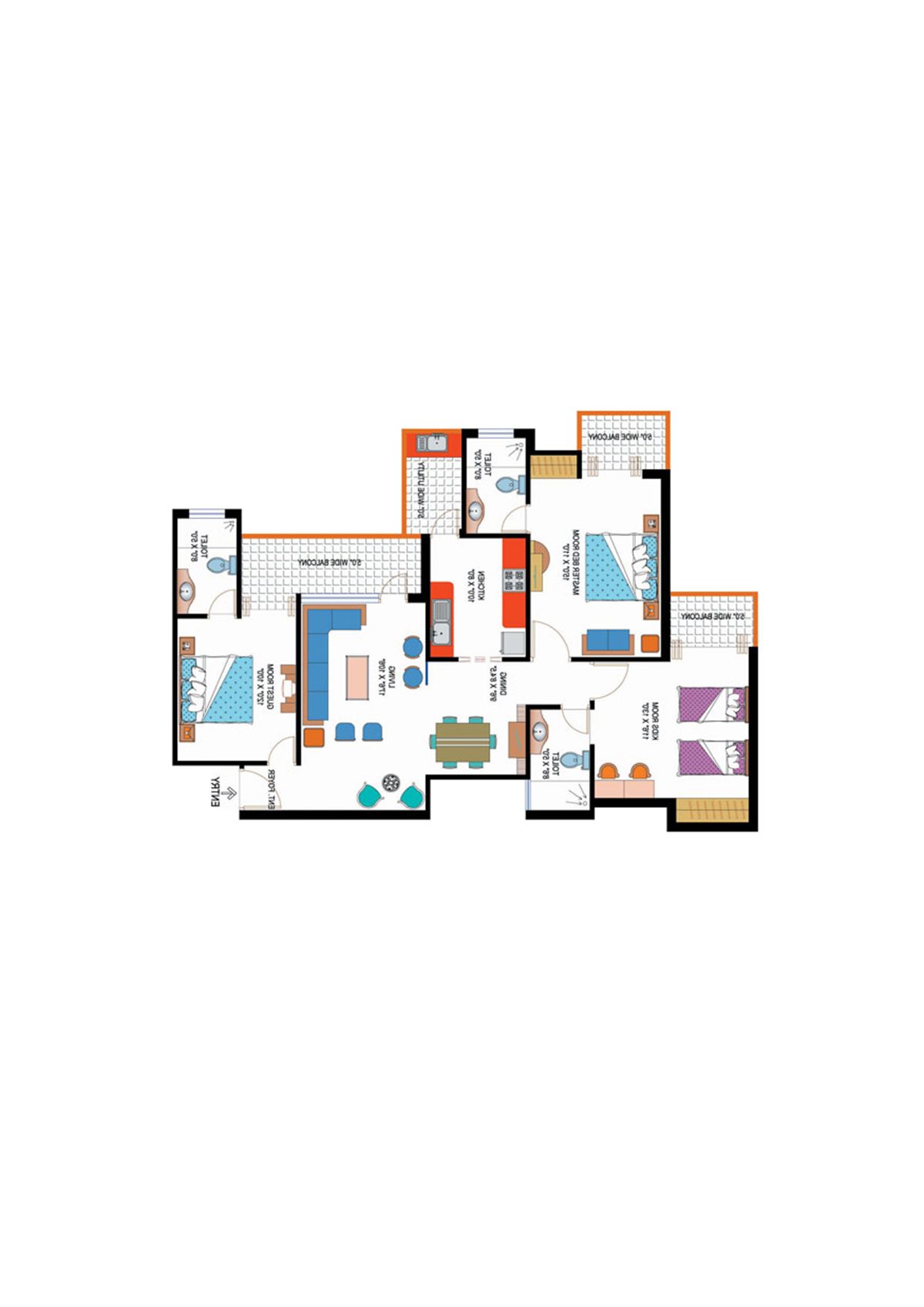Amrapali Sapphire Tower R Unit 5 Floor Plan