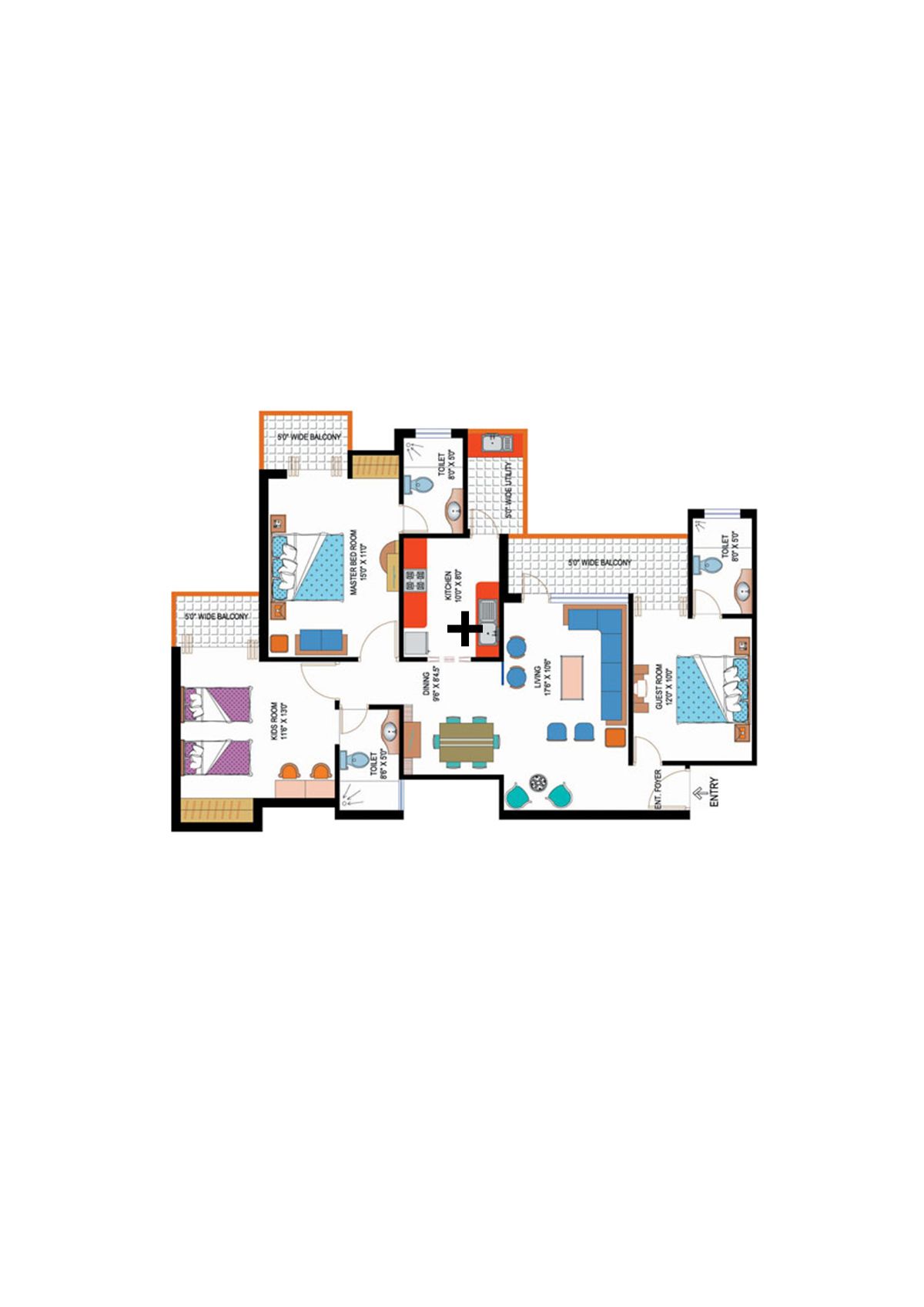 Amrapali Sapphire Tower T Unit 2 Floor Plan