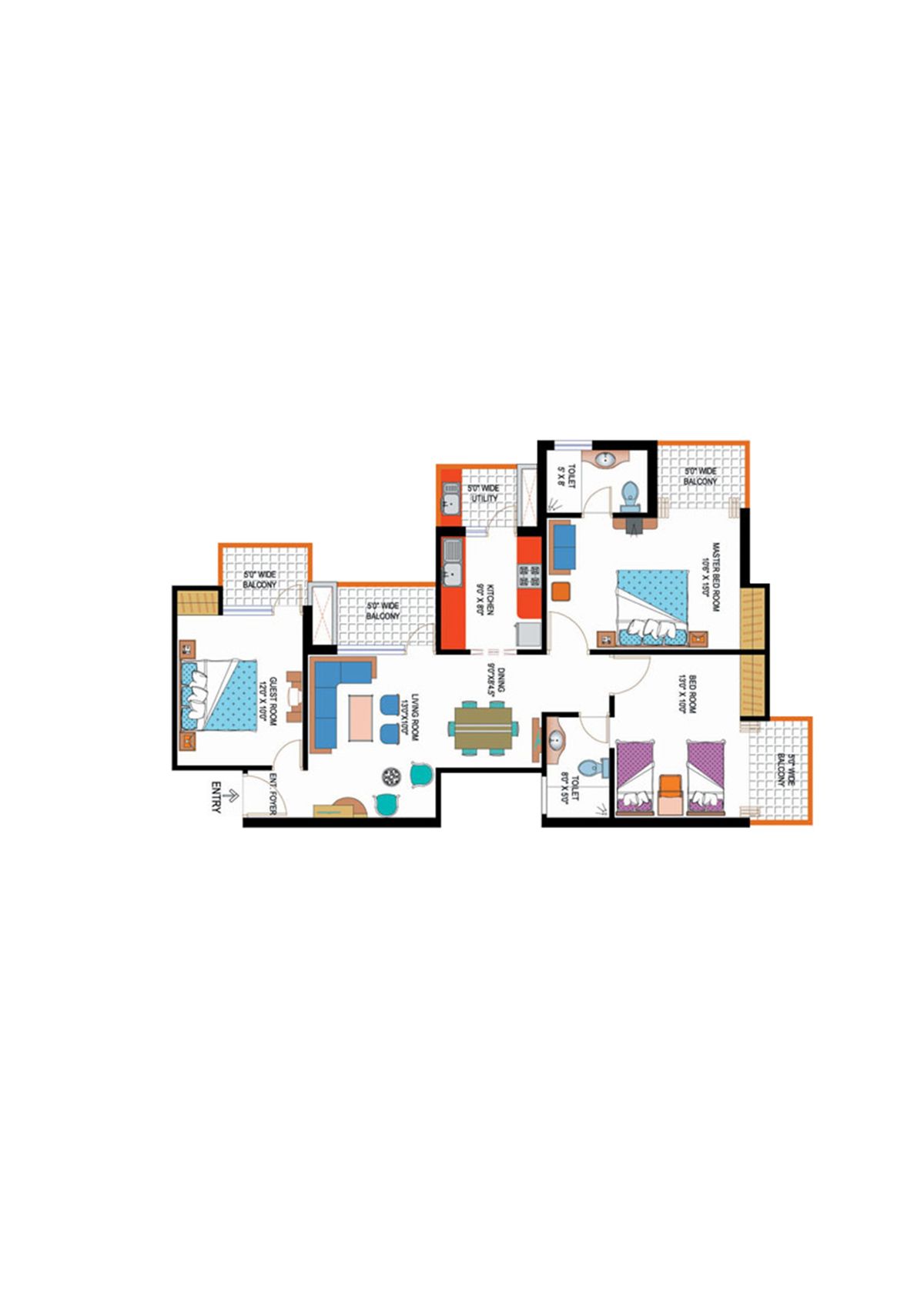 Amrapali Sapphire Tower T Unit 3 Floor Plan