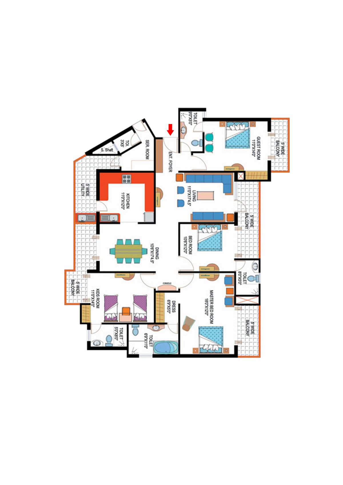 Amrapali Sapphire Tower A Unit 1 Floor Plan