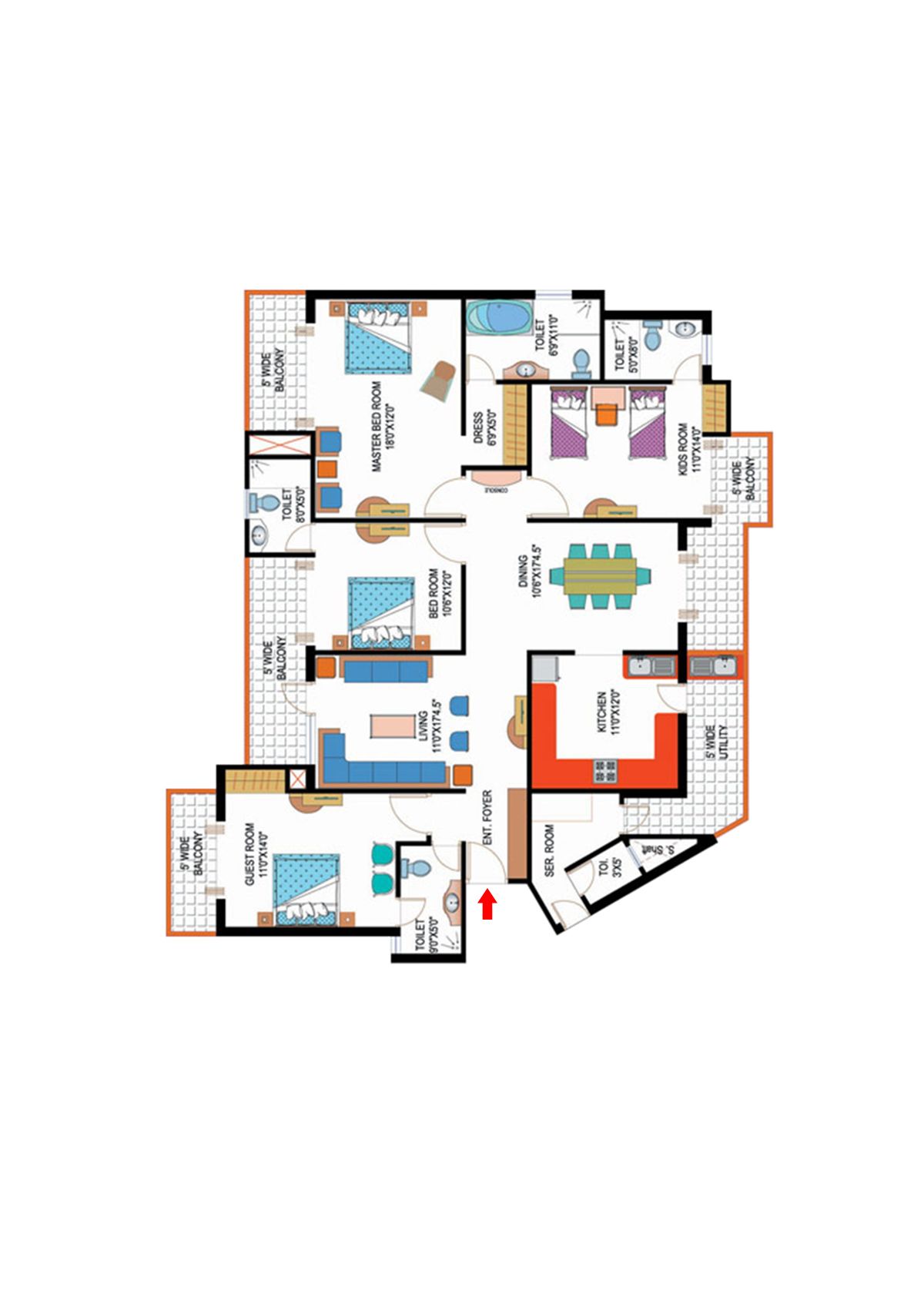 Amrapali Sapphire Tower N Unit 2 Floor Plan