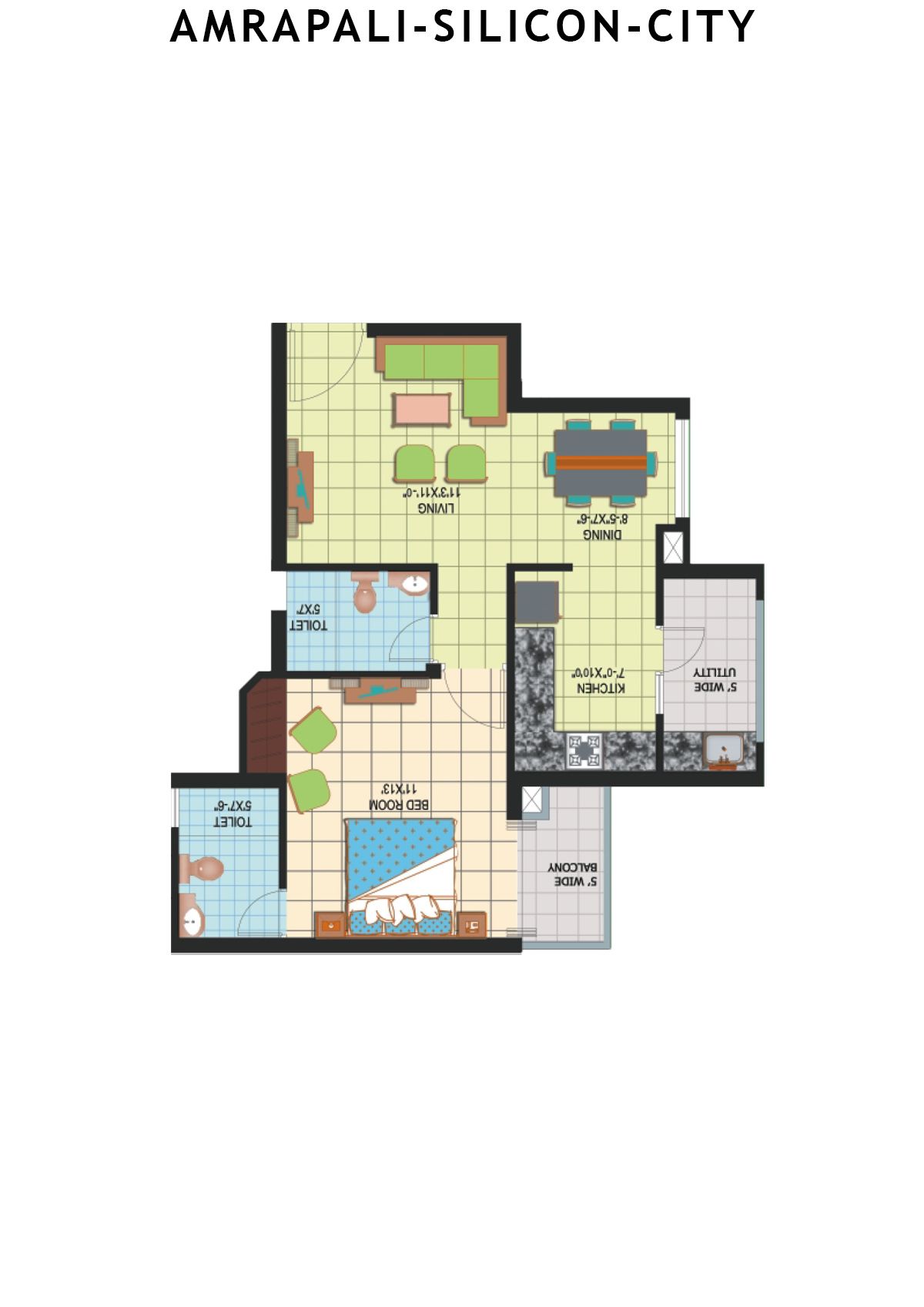 Amrapali Silicon City Tower E Unit 4 Floor Plan