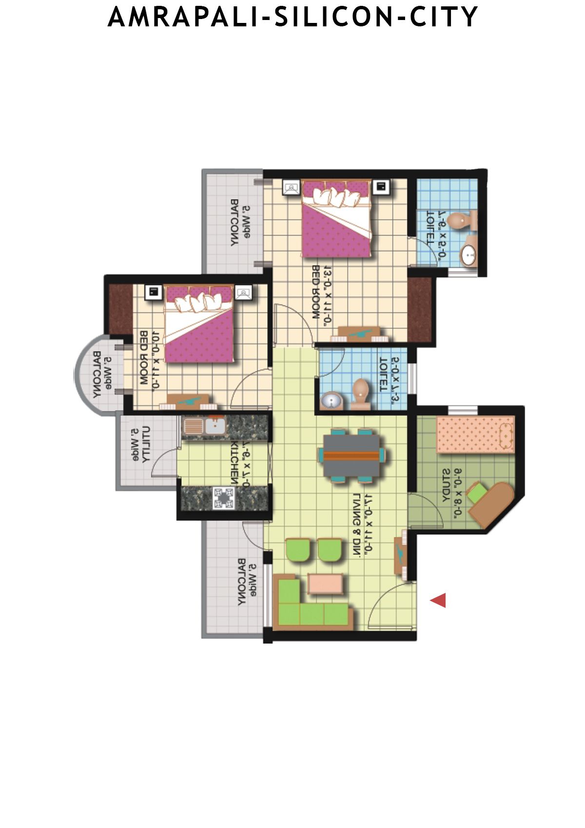 Amrapali Silicon City Tower A Unit 3 Floor Plan