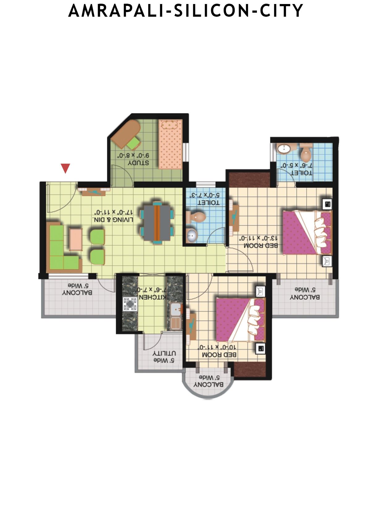 Amrapali Silicon City Tower A1 Unit 6 Floor Plan