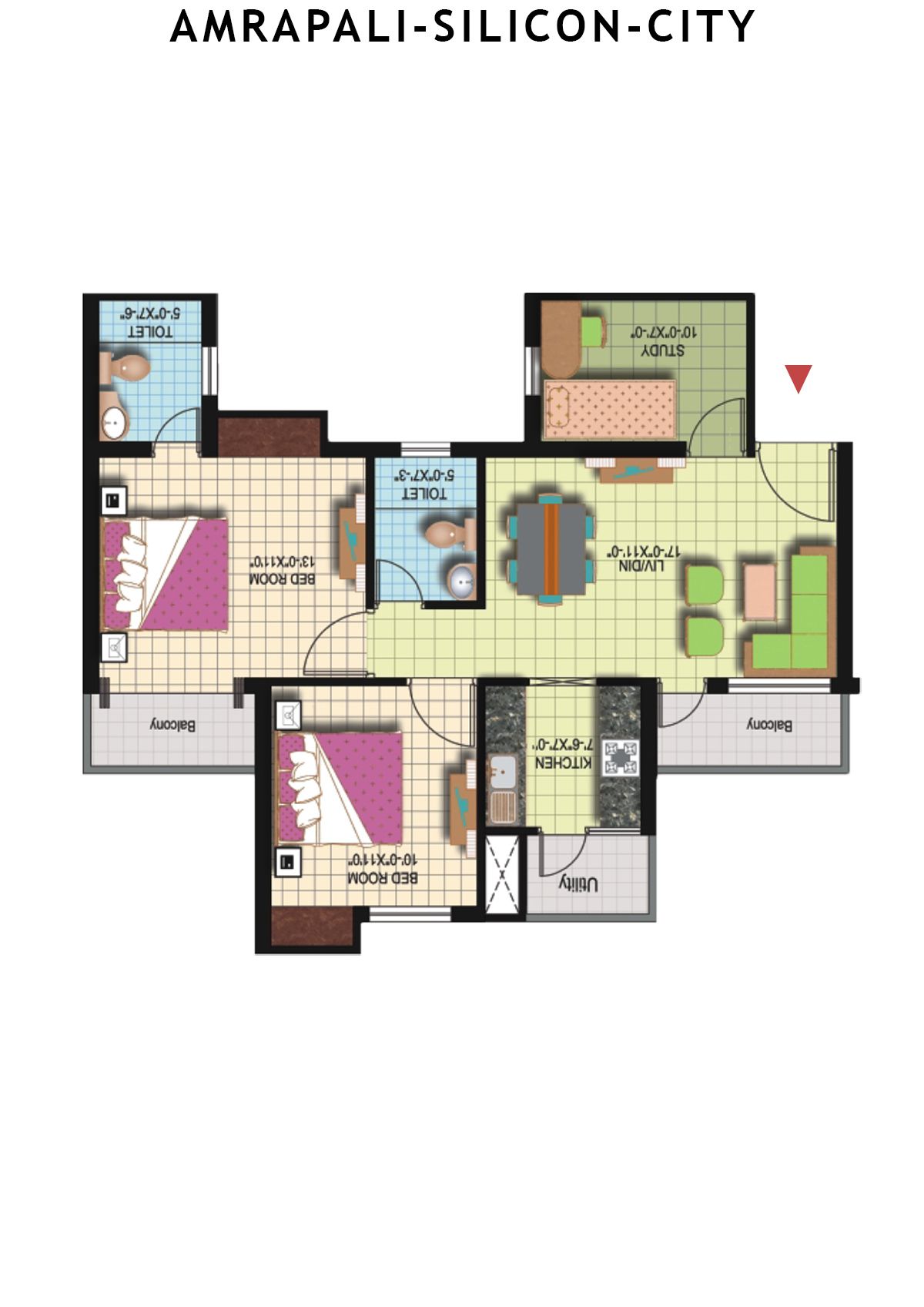 Amrapali Silicon City Tower B Unit 2 Floor Plan
