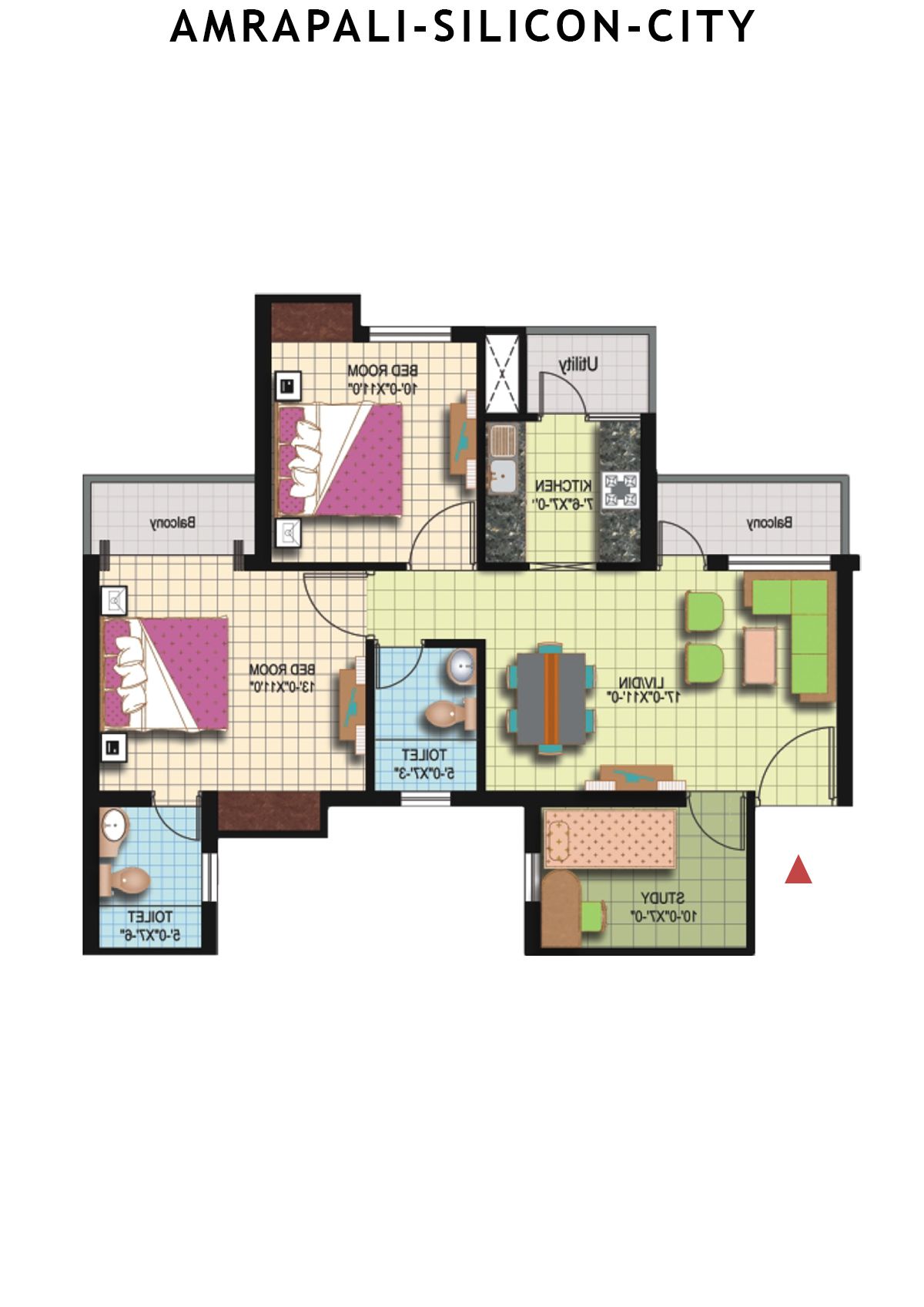 Amrapali Silicon City Tower C Unit 3 Floor Plan