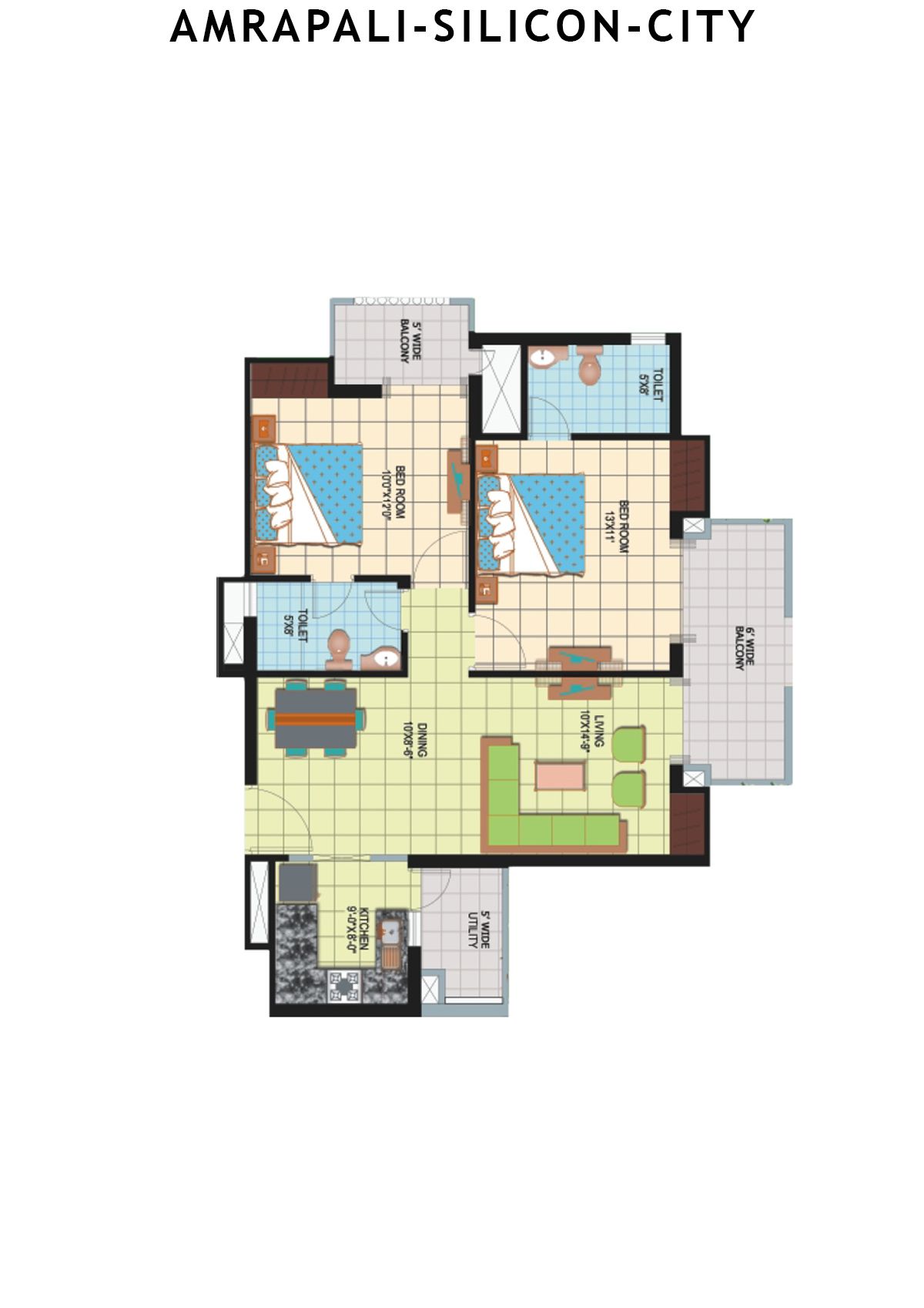 Amrapali Silicon City Tower D Unit 3 Floor Plan