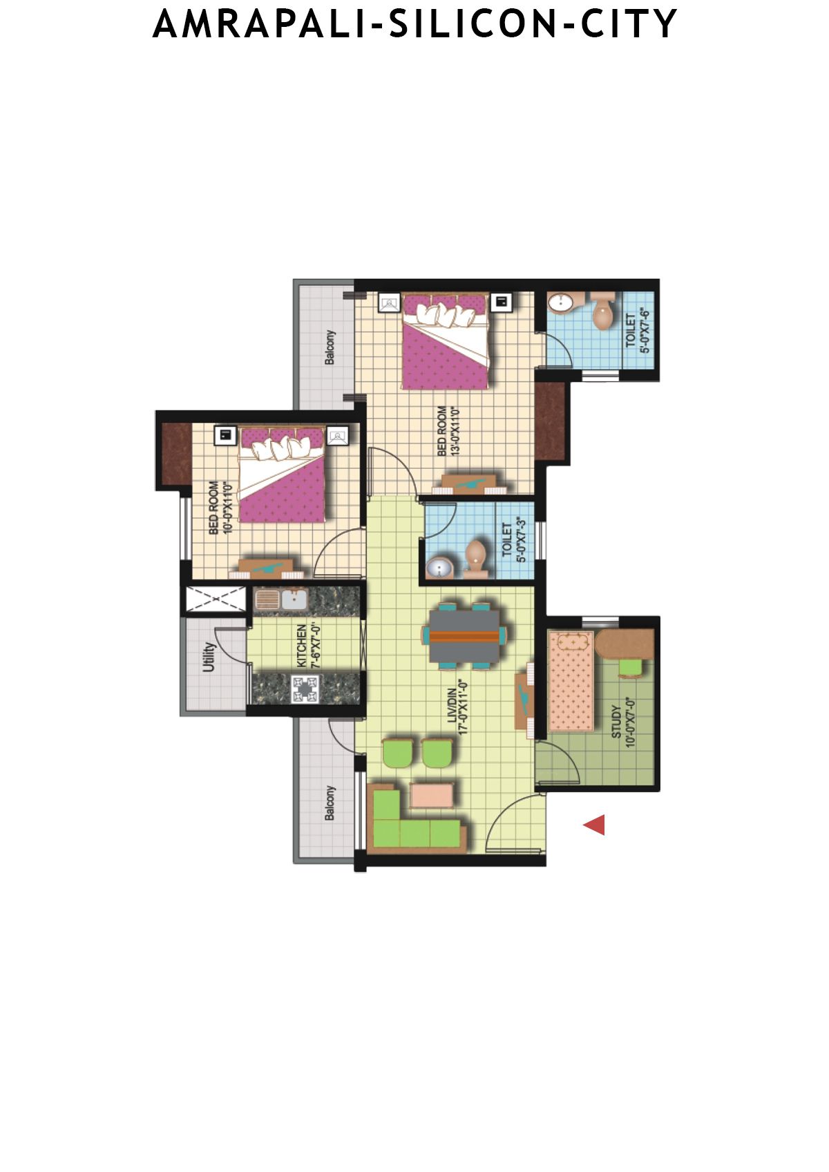 Amrapali Silicon City Tower E Unit 2 Floor Plan