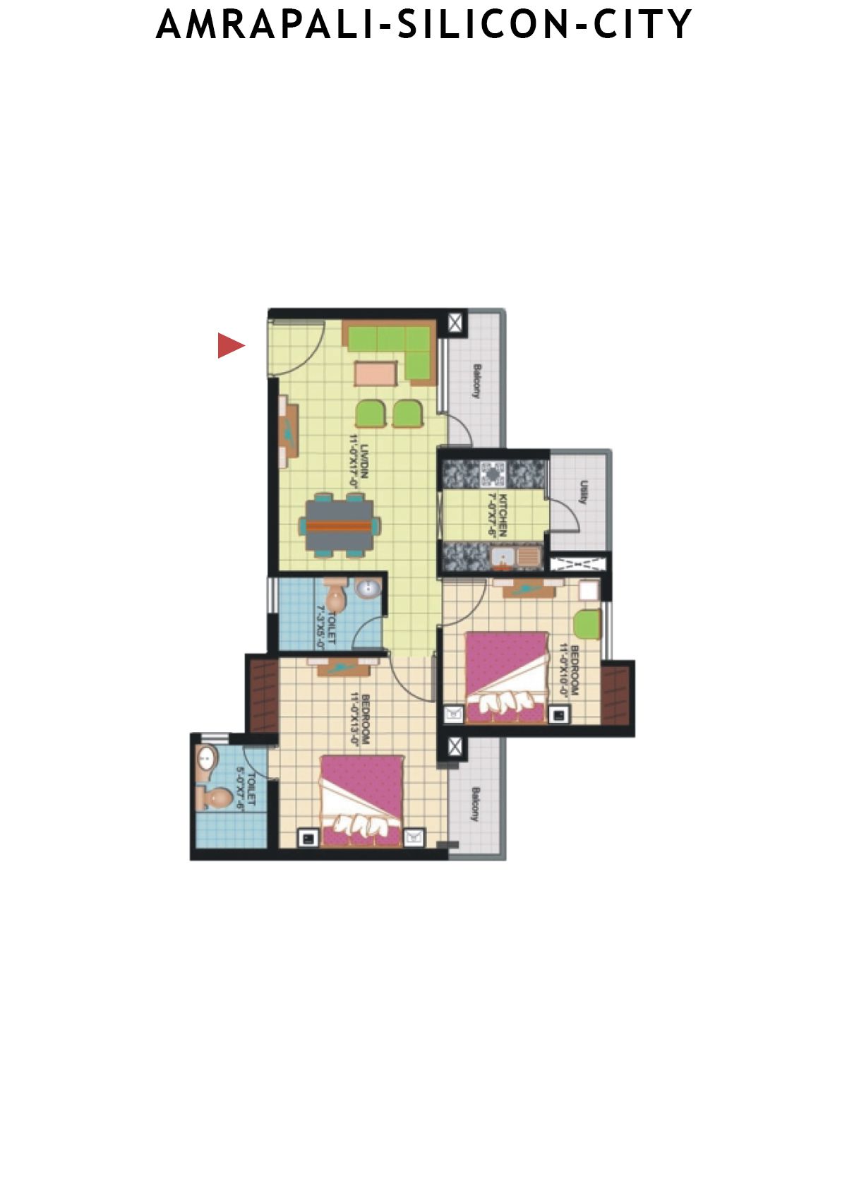 Amrapali Silicon City Tower F Unit 6 Floor Plan