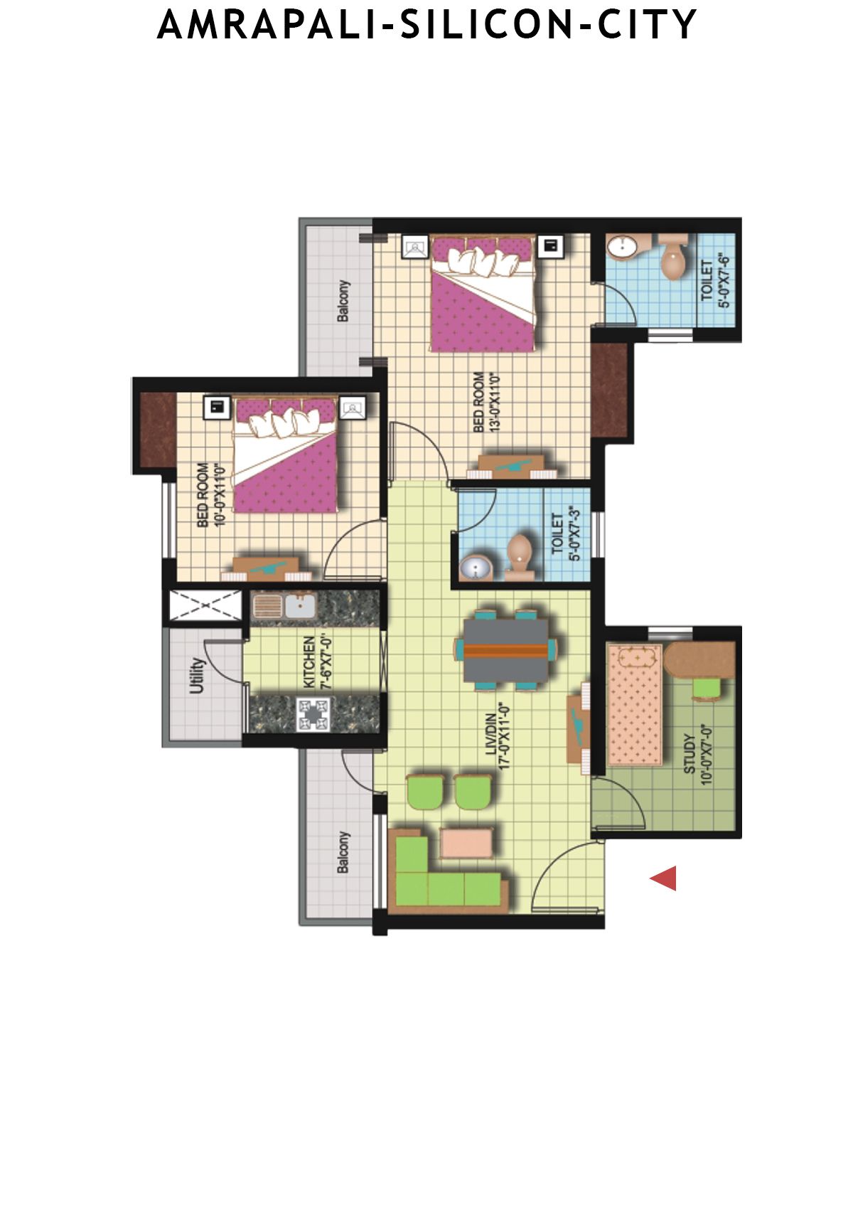 Amrapali Silicon City Tower G Unit 1 Floor Plan