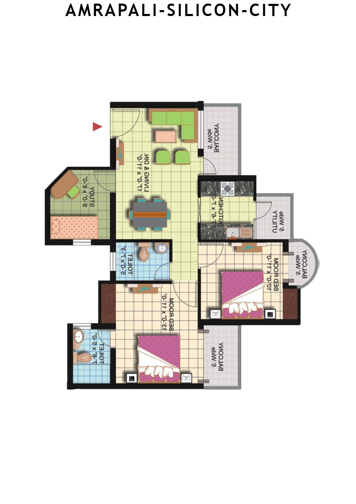 Amrapali Silicon City Tower G Unit 3 Floor Plan