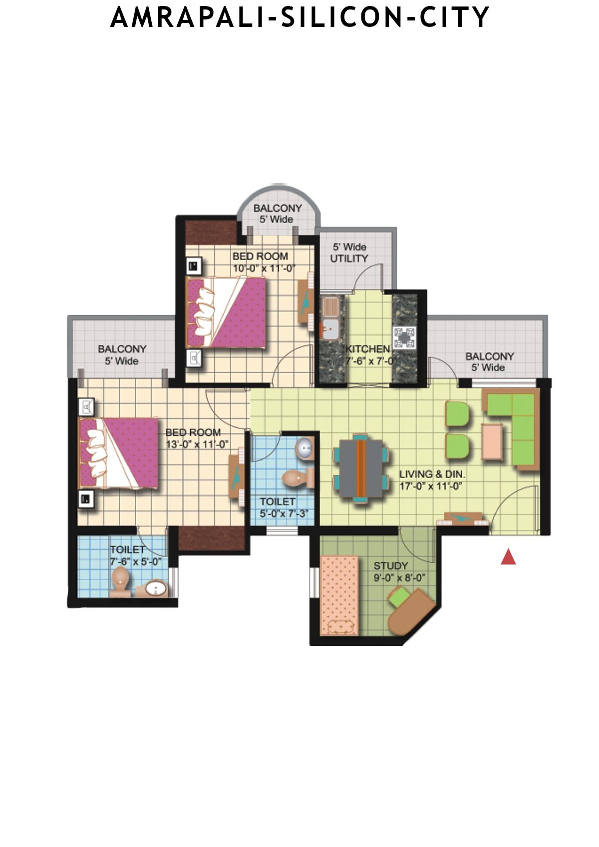 Amrapali Silicon City Tower J Unit 5 Floor Plan