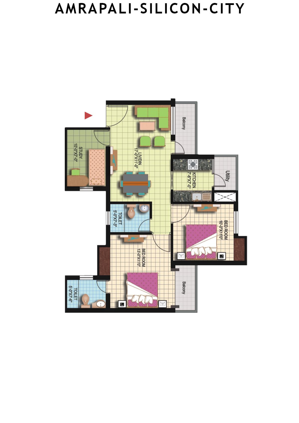 Amrapali Silicon City Tower K Unit 7 Floor Plan