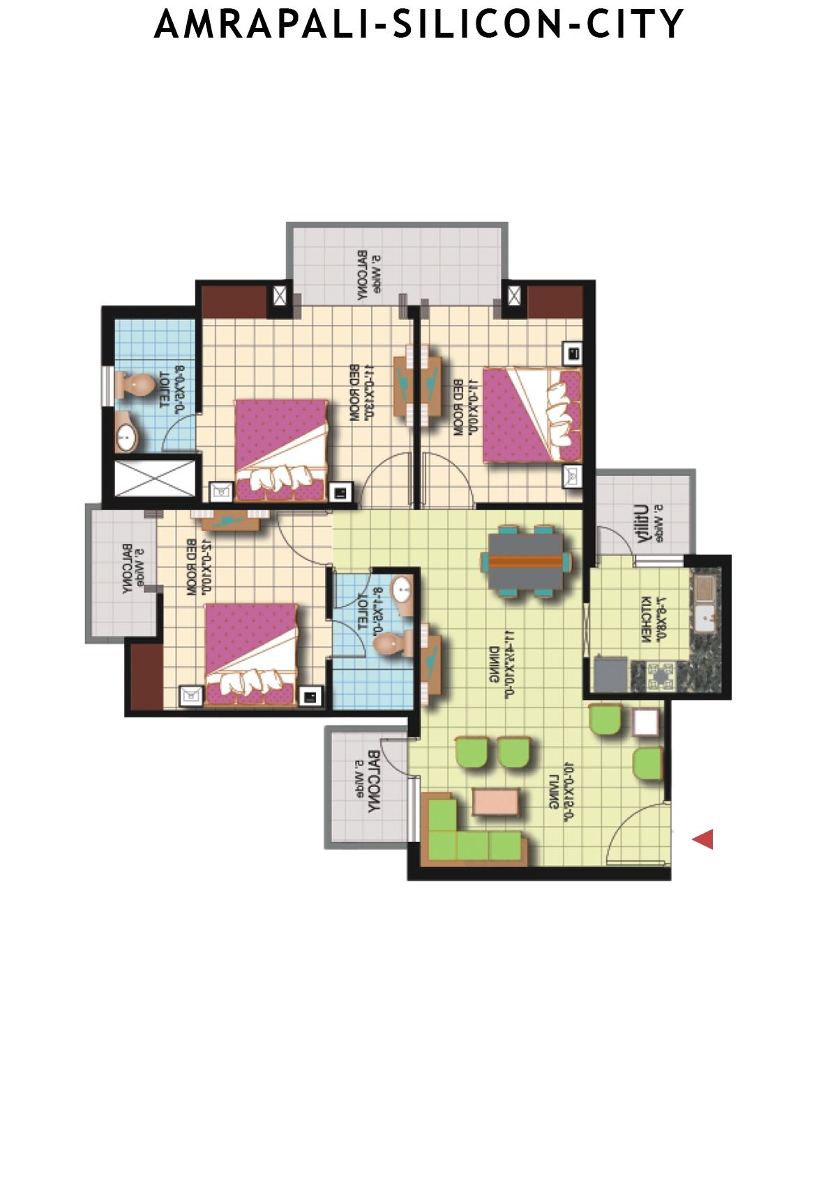 Amrapali Silicon City Tower L Unit 1 Floor Plan