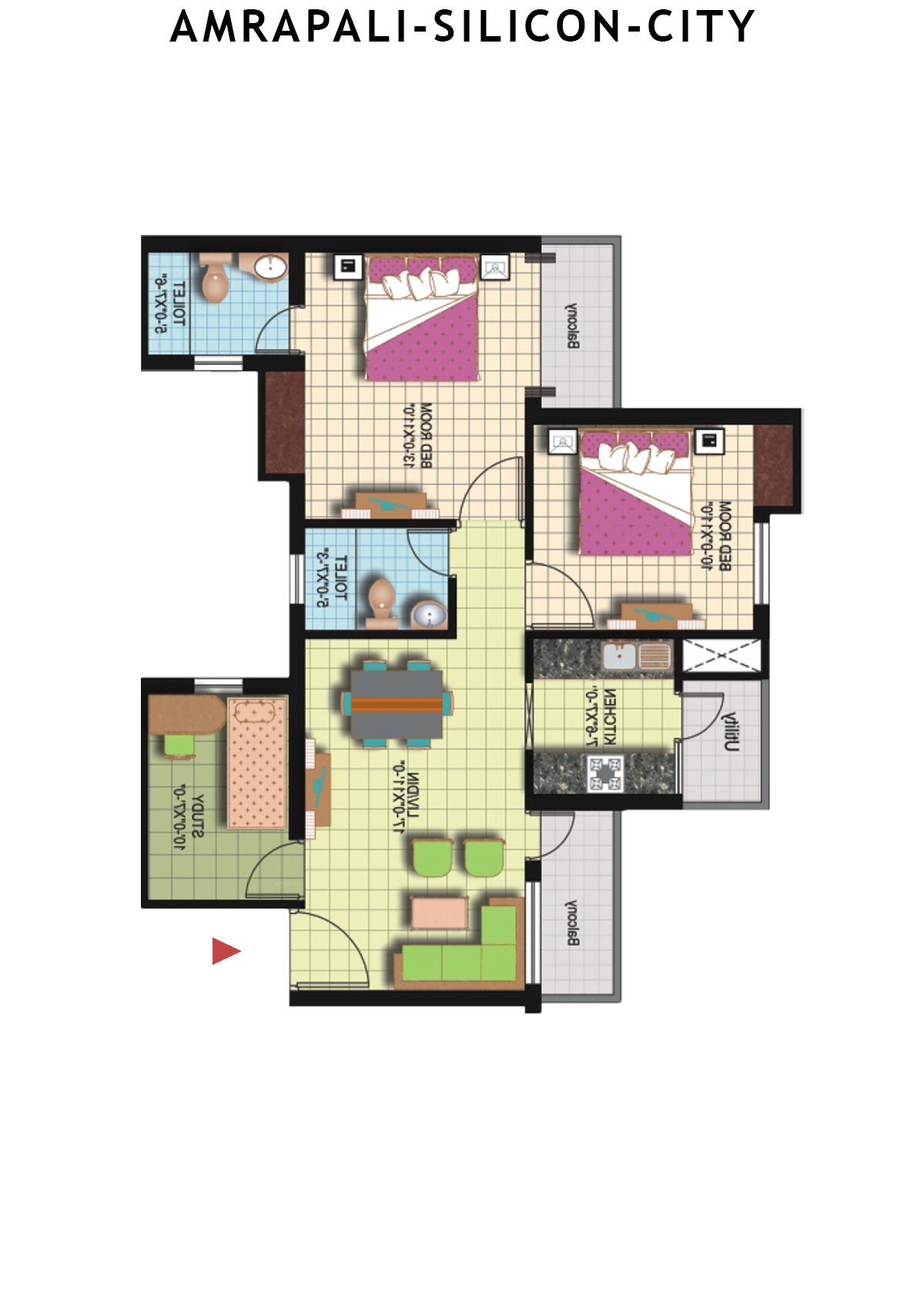 Amrapali Silicon City Tower M Unit 3 Floor Plan