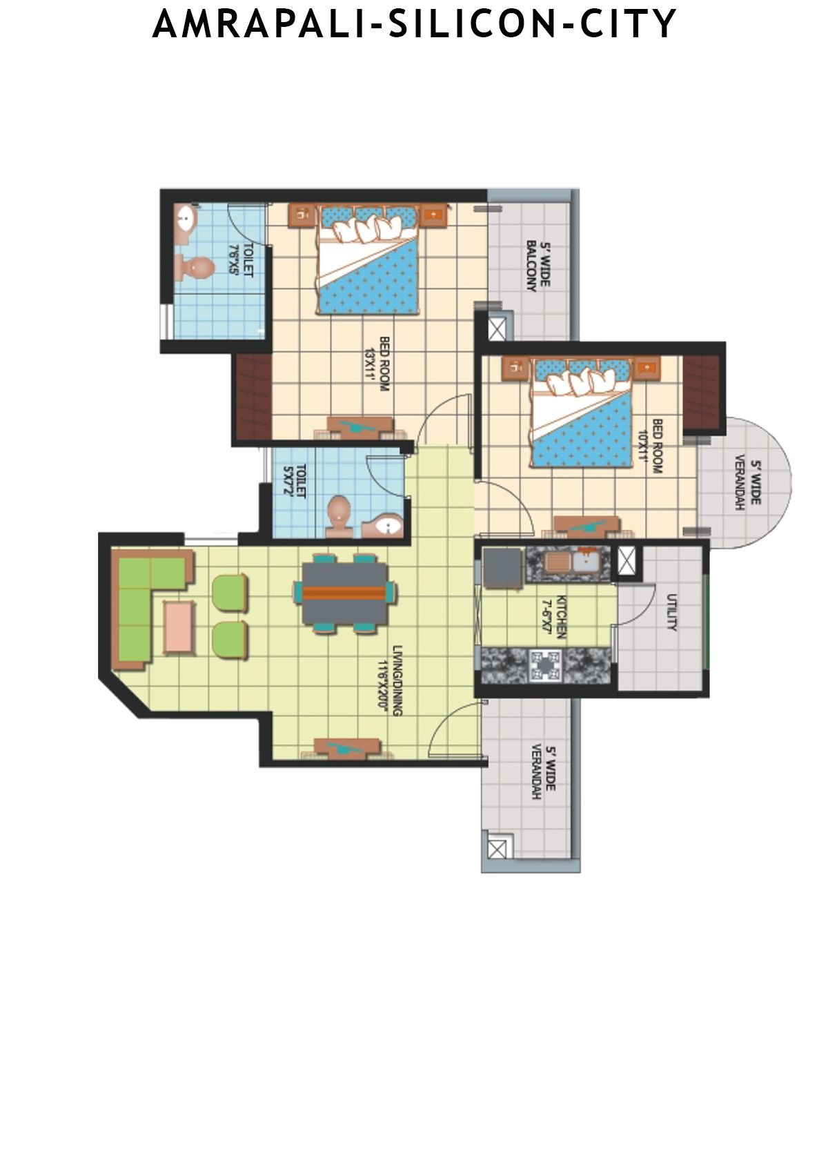 Amrapali Silicon City Tower M Unit 5 Floor Plan