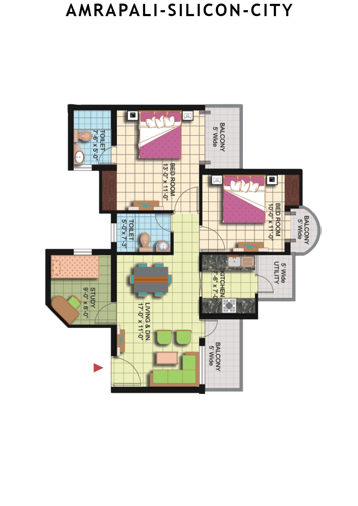 Amrapali Silicon City Tower M Unit 5 Floor Plan