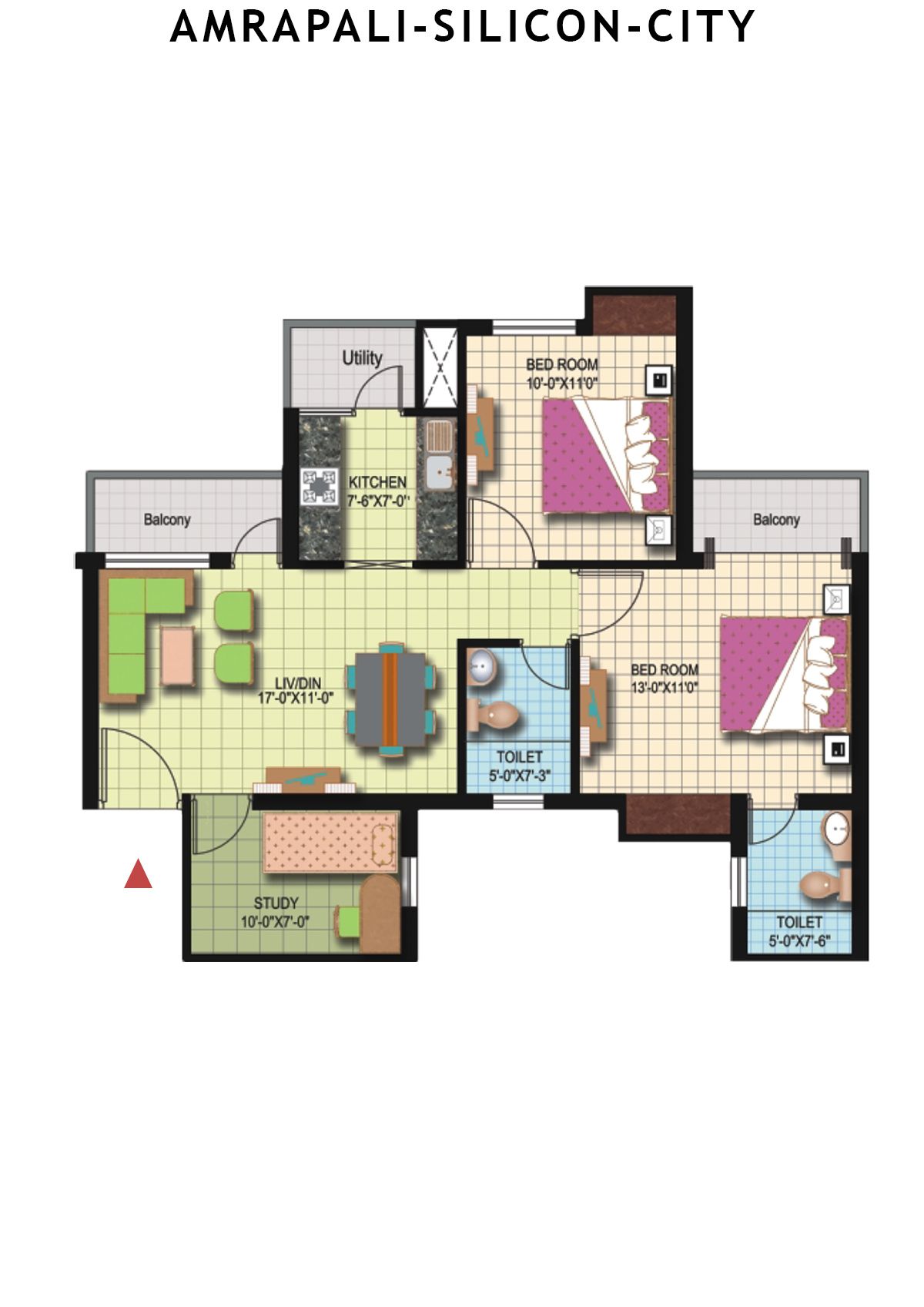 Amrapali Silicon City Tower O Unit 2 Floor Plan