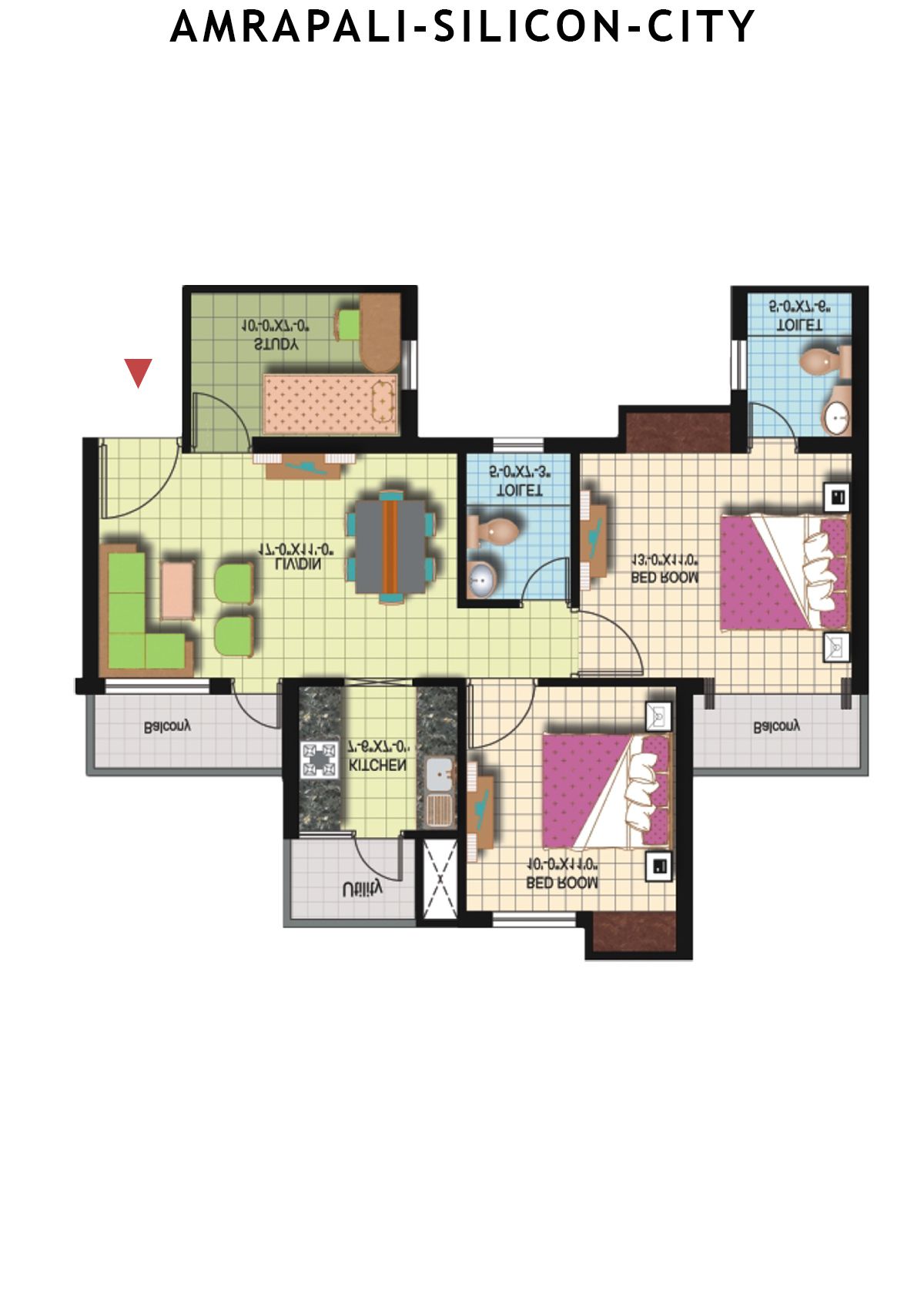 Amrapali Silicon City Tower O Unit 3 Floor Plan