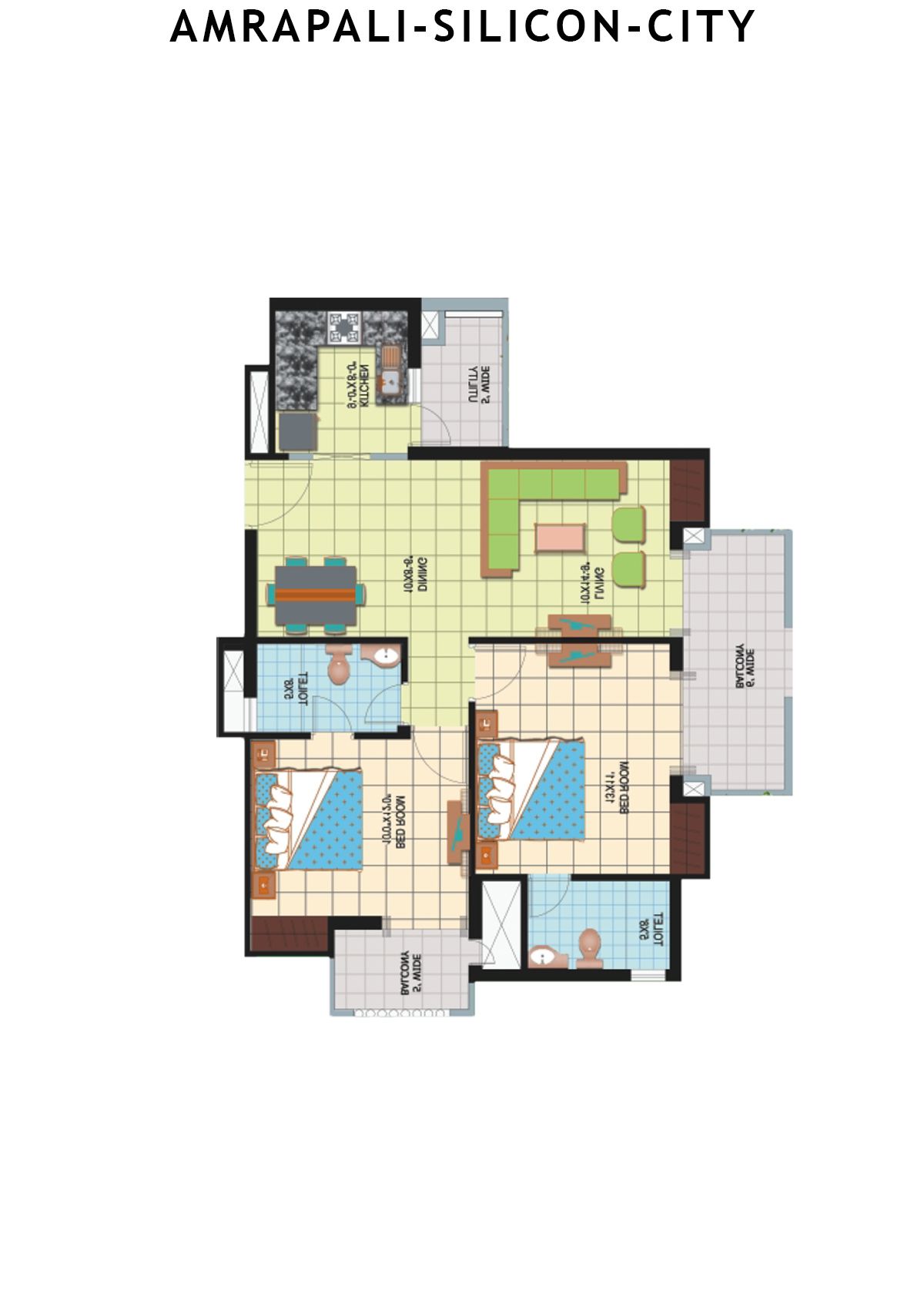 Amrapali Silicon City Tower P Unit 3 Floor Plan