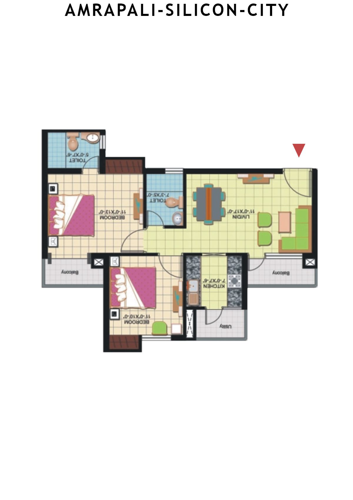 Amrapali Silicon City Tower Q Unit 3 Floor Plan