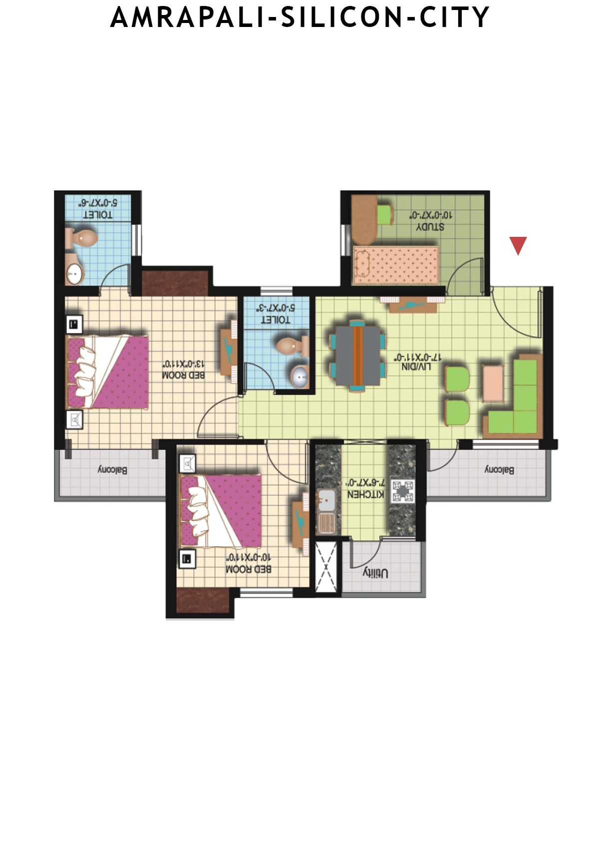Amrapali Silicon City Tower U Unit 2 Floor Plan