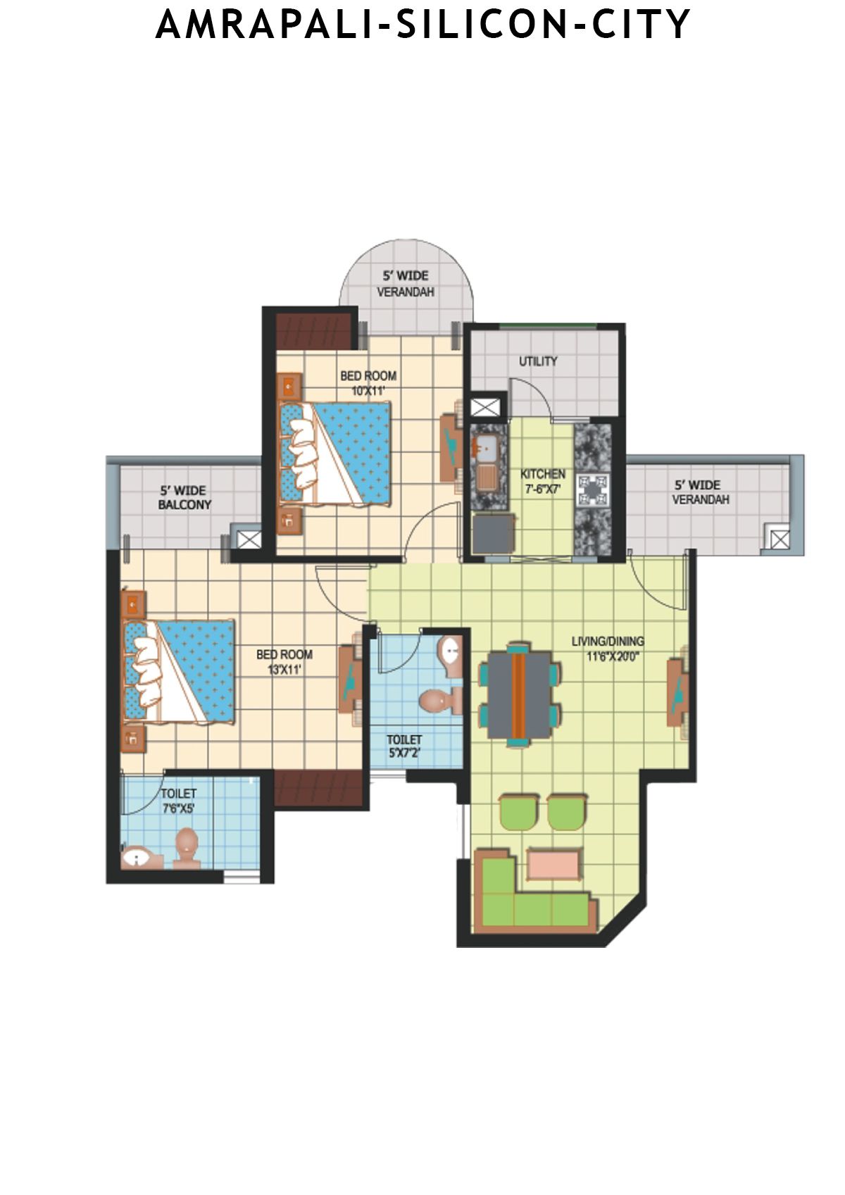 Amrapali Silicon City Tower U Unit 5 Floor Plan