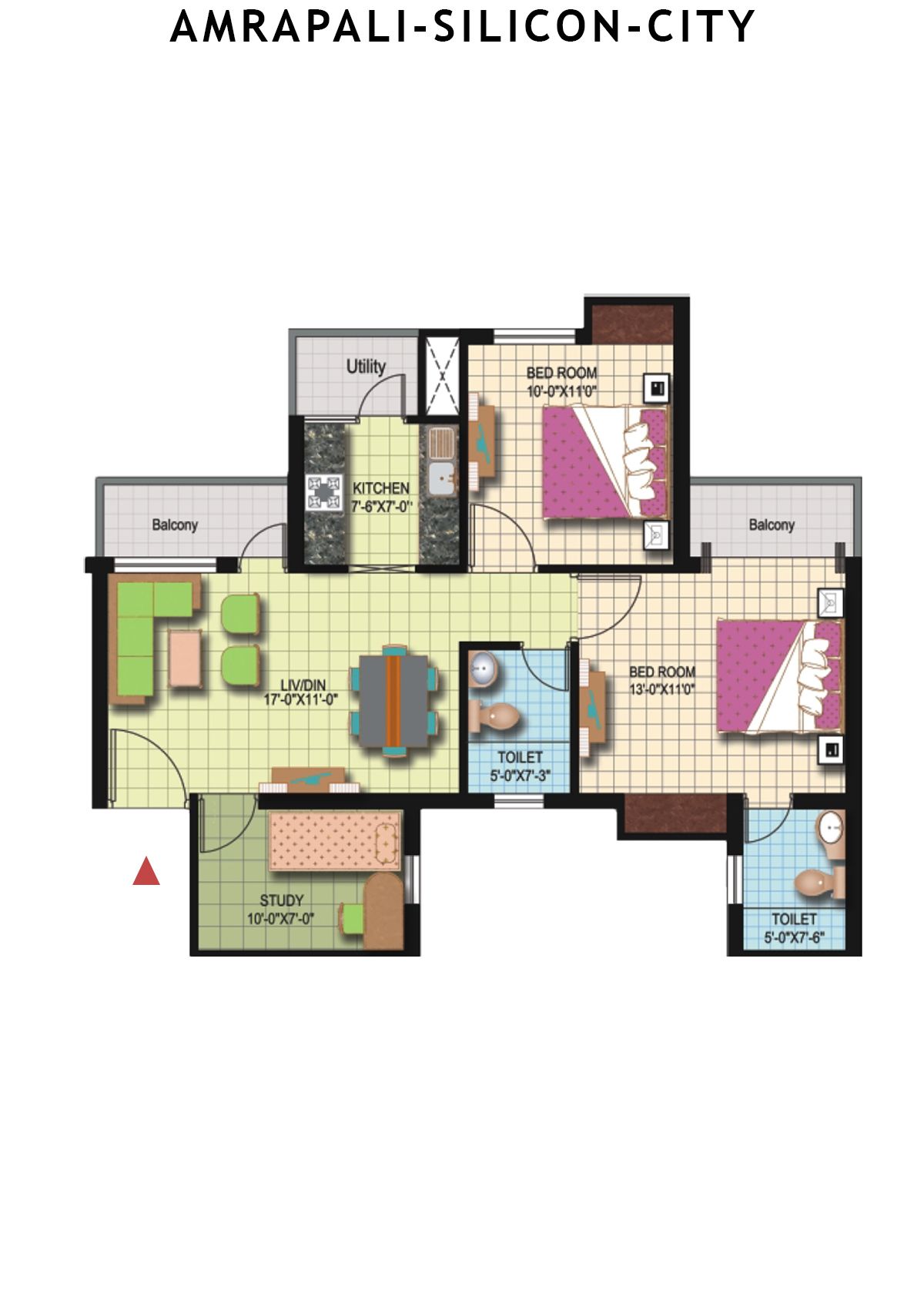 Amrapali Silicon City Tower U Unit 6 Floor Plan
