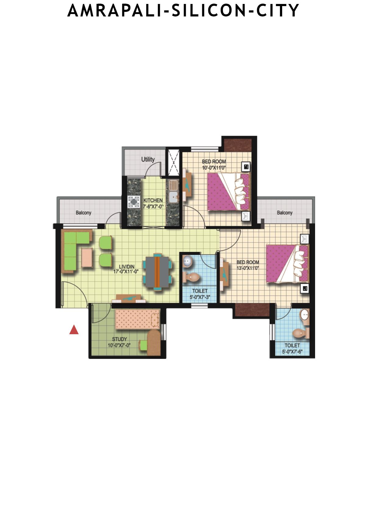 Amrapali Silicon City Tower X Unit 6 Floor Plan
