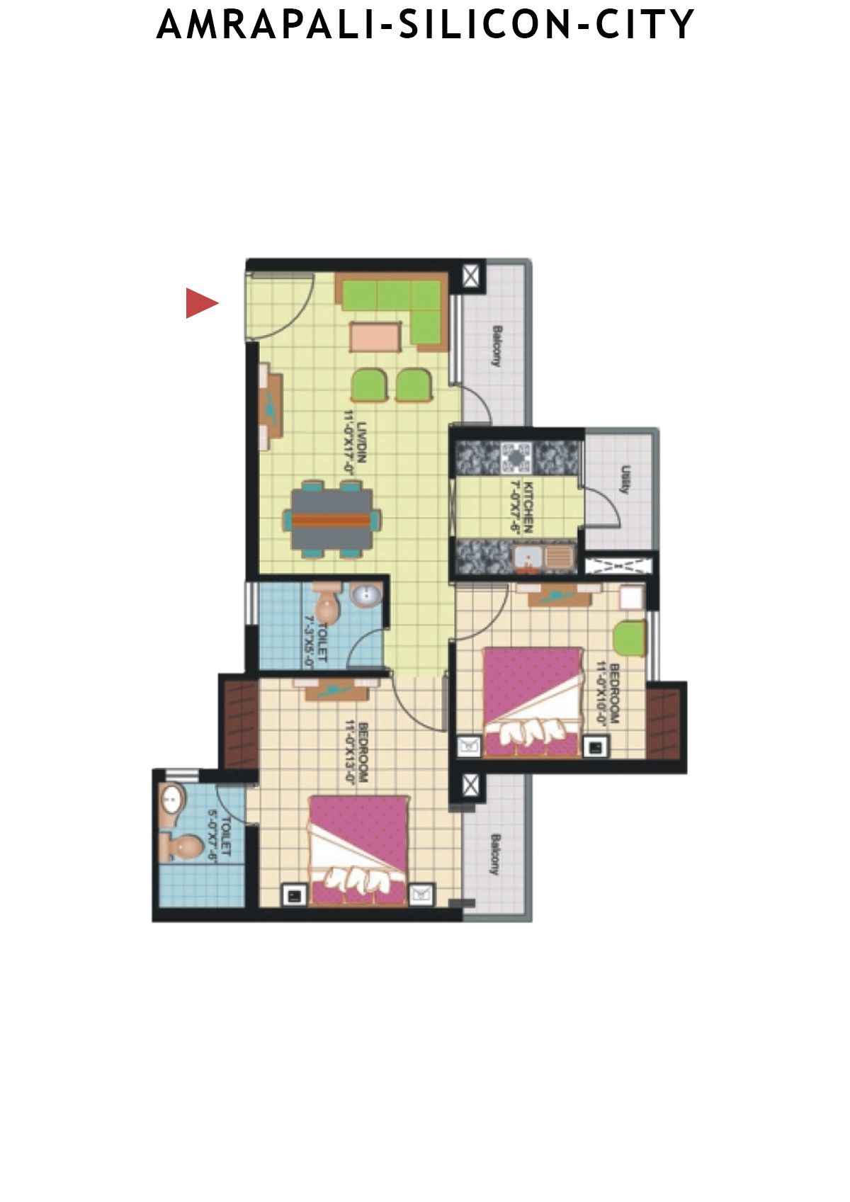 Amrapali Silicon City Tower X Unit 8 Floor Plan