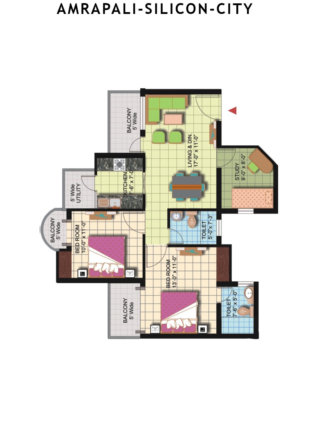 Amrapali Silicon City Tower Z Unit 4 Floor Plan